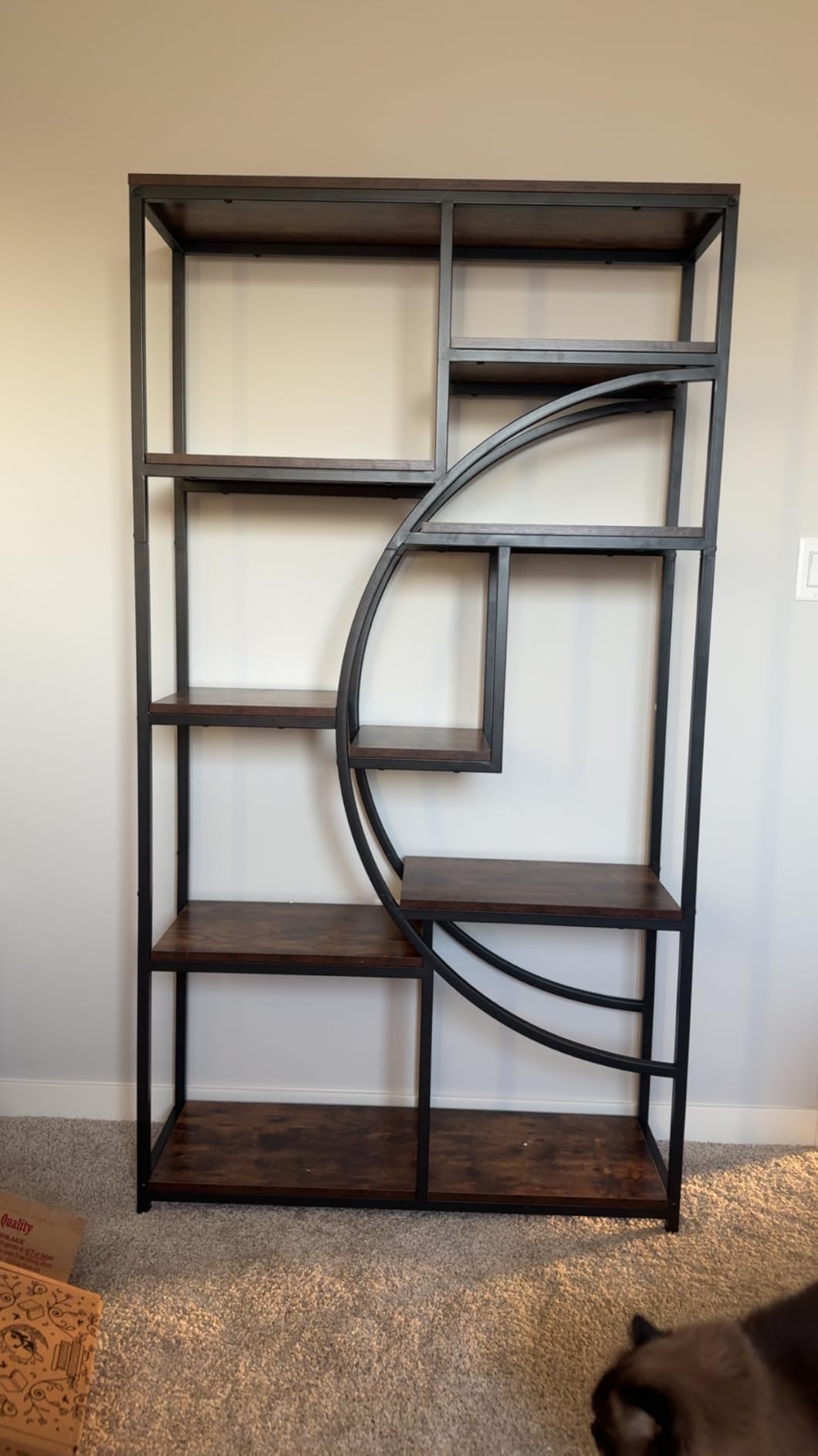 Tribesigns Bookshelf, Industrial 5 Tier Etagere Bookcase, Freestanding Tall Bookshelves Display Shelf Storage Organizer with 9-Open Storage Shelf for Living Room, Bedroom customer photo 1