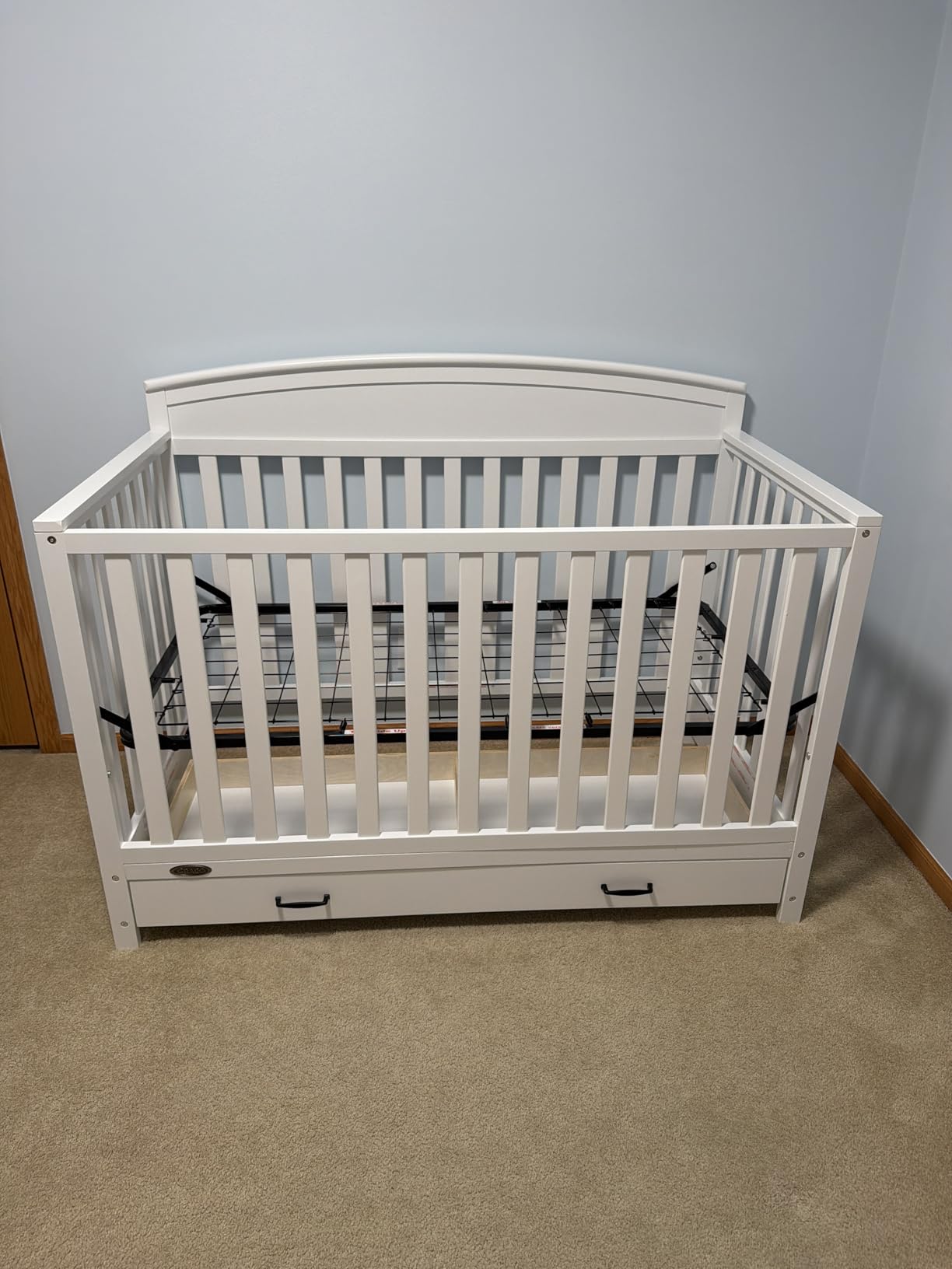 Graco Benton 5-in-1 Convertible Crib with Drawer, Pebble Gray | GREENGUARD Gold Certified, Converts from Baby Crib to Toddler Bed, Daybed and Full-Size Bed, Full-Size Nursery Storage Drawer customer photo 1