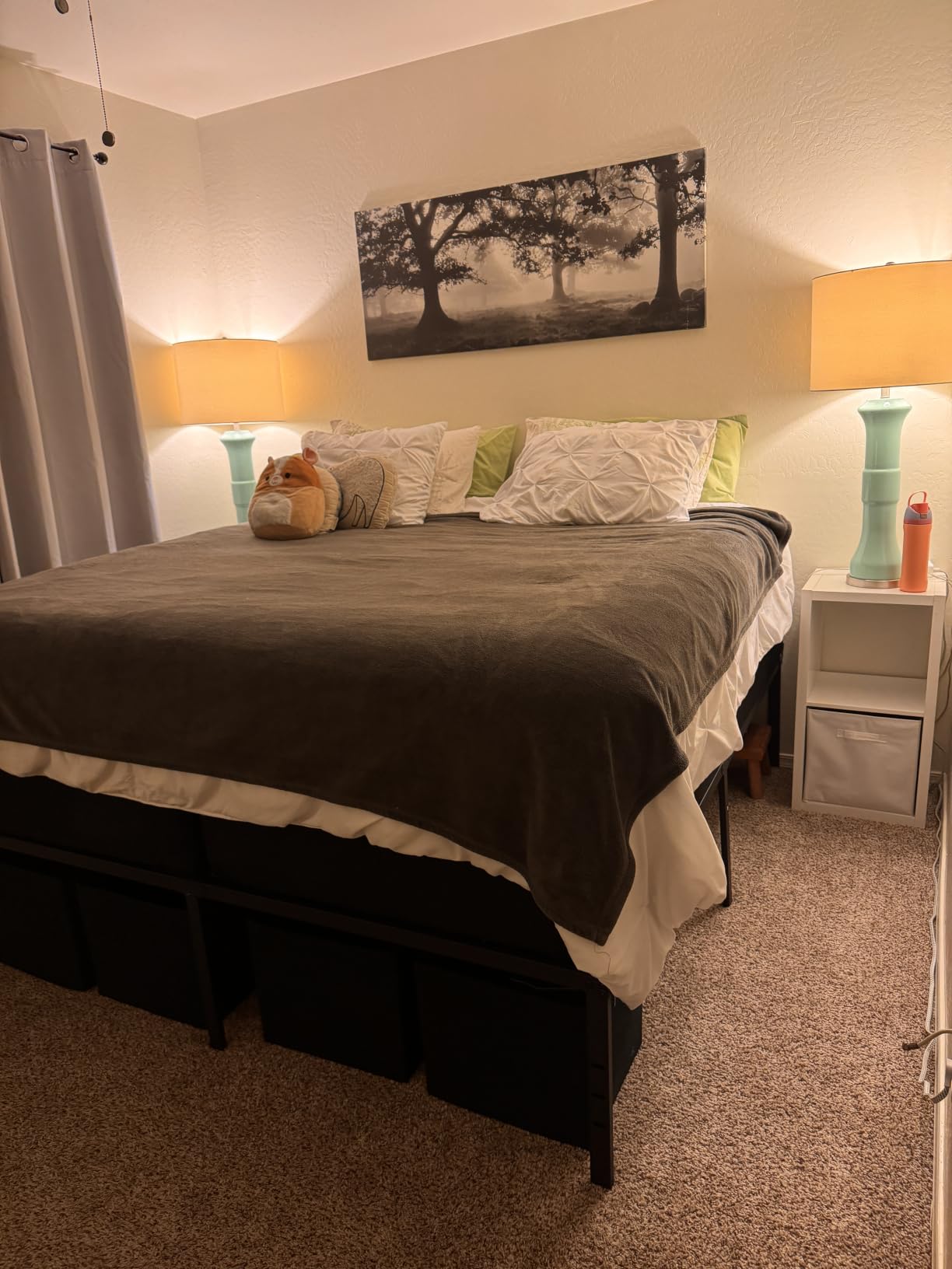 NEW JETO Metal Bed Frame, Queen Size Bed Frame with Storage Space, 14 Inch, Heavy Duty Sturdy Mattress Foundation, Easy Assembly, No Box Spring Needed, Black customer photo 2
