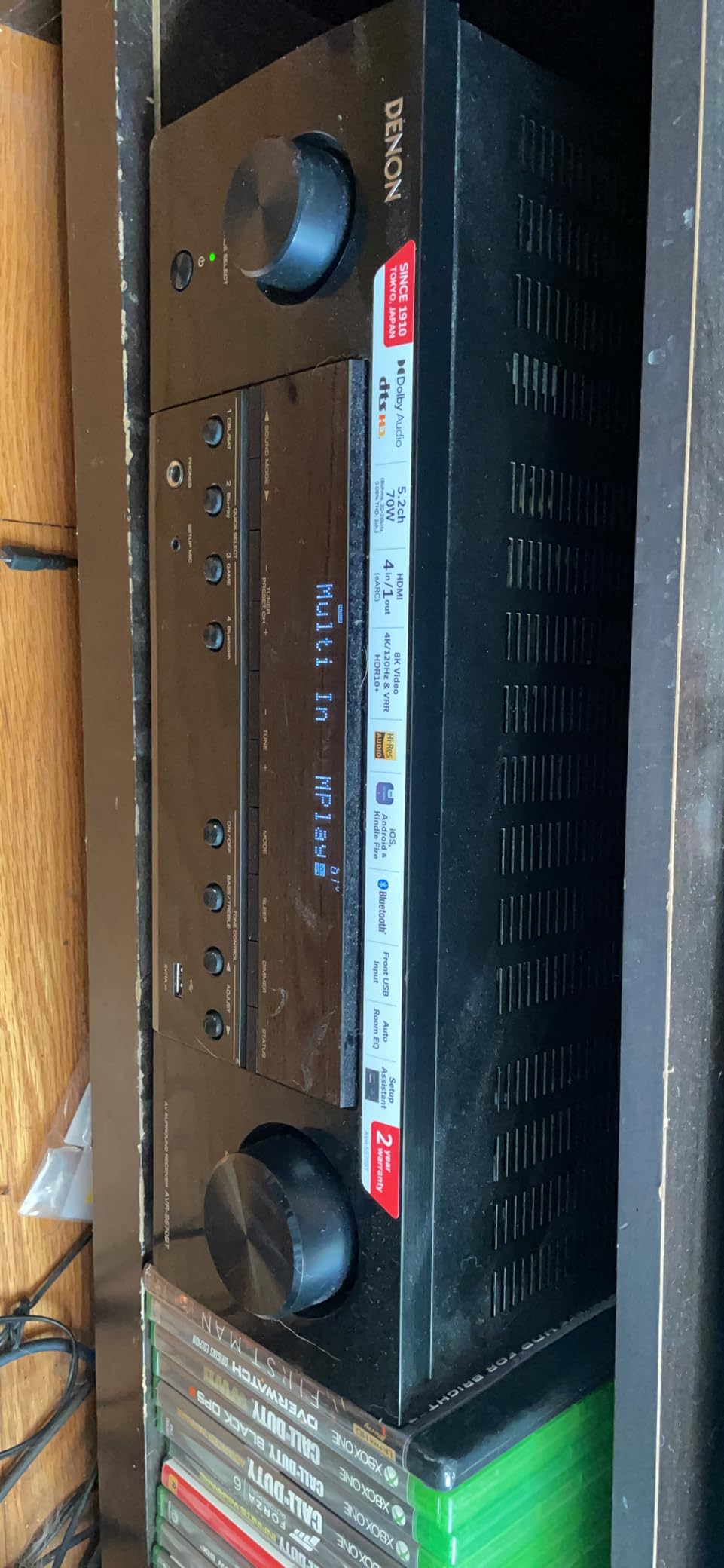 Denon AVR-S570BT 5.2 Channel AV Receiver - 8K Ultra HD Audio & Video with Bluetooth Streaming customer photo 1