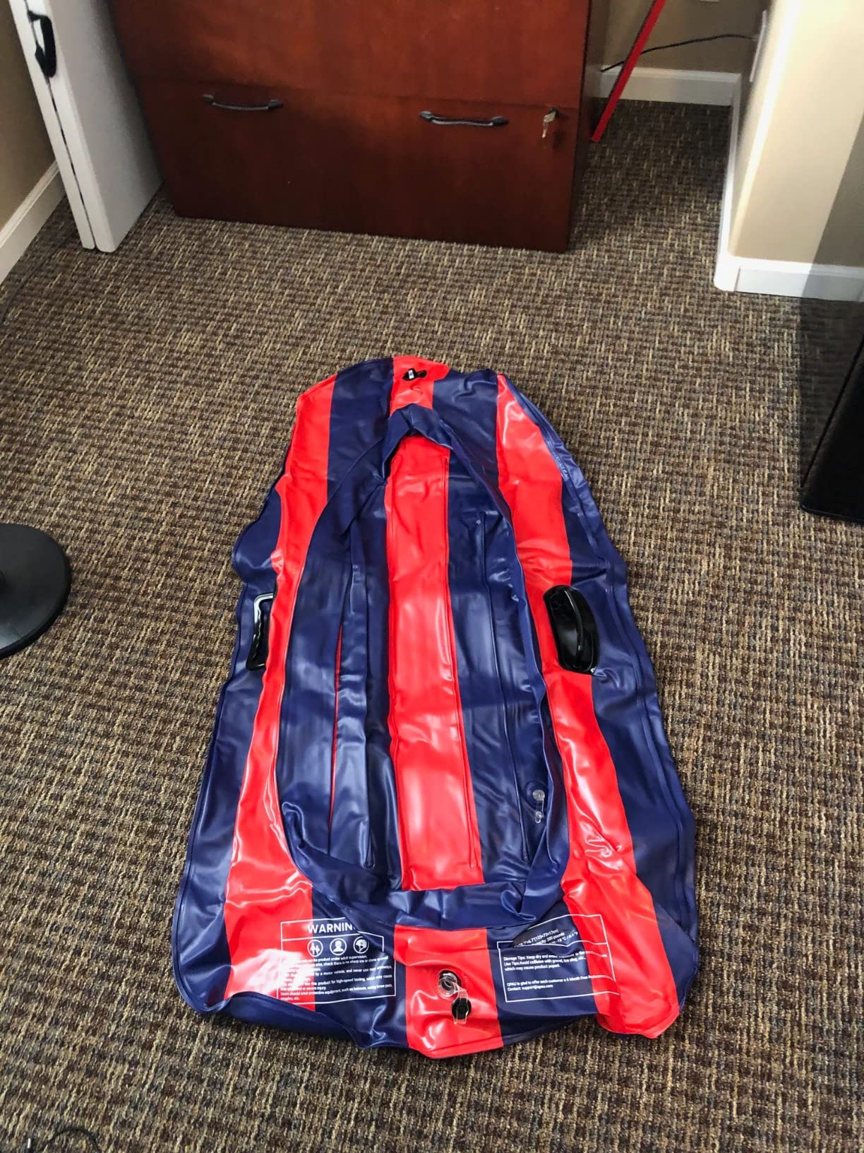 QPAU Inflatable Snow Sled, Heavy Duty Snow Tube with Reinforced Handles, Snow Sleds for Kids and Adults Winter Toys Gifts, Toboggan for Family Outdoor Sledding customer photo 2