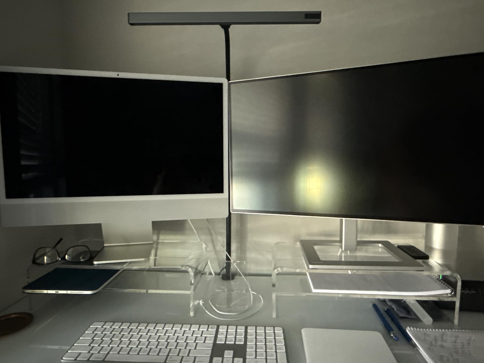 Acrylic Monitor Stand Riser Clear Computer Monitor Stand (Big) customer photo 1
