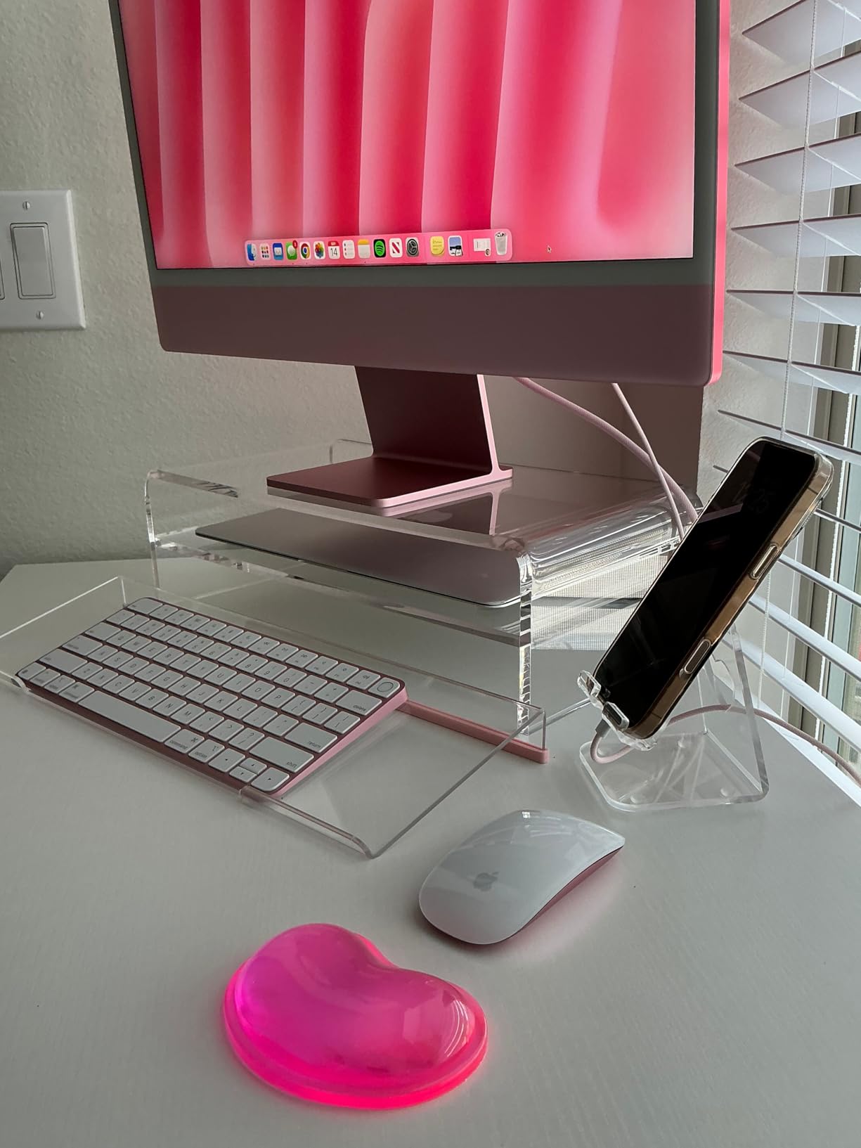 Acrylic Monitor Stand Riser Clear Computer Monitor Stand (Big) customer photo 2