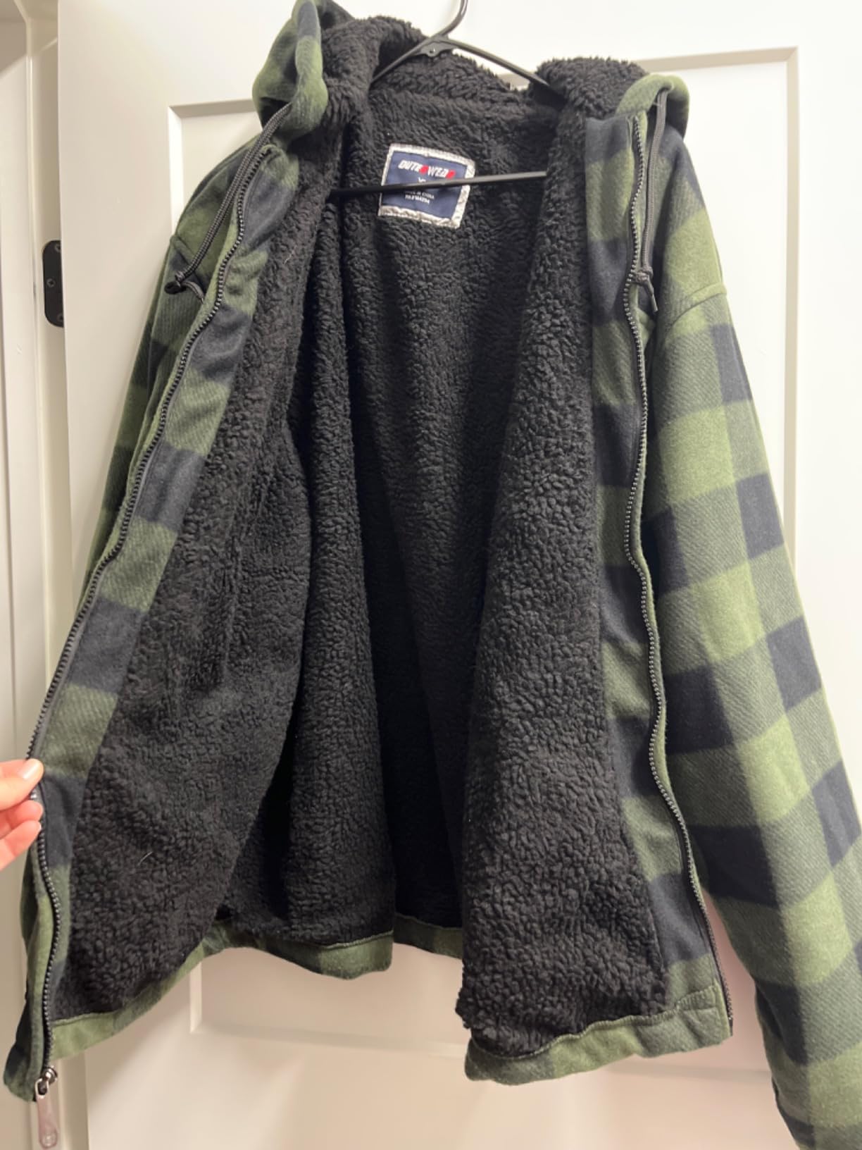 Facitisu Hoodies for Men Sherpa Lined Heavyweight Flannel Jackets Fleece Plaid Winter Warm Coats customer photo 1