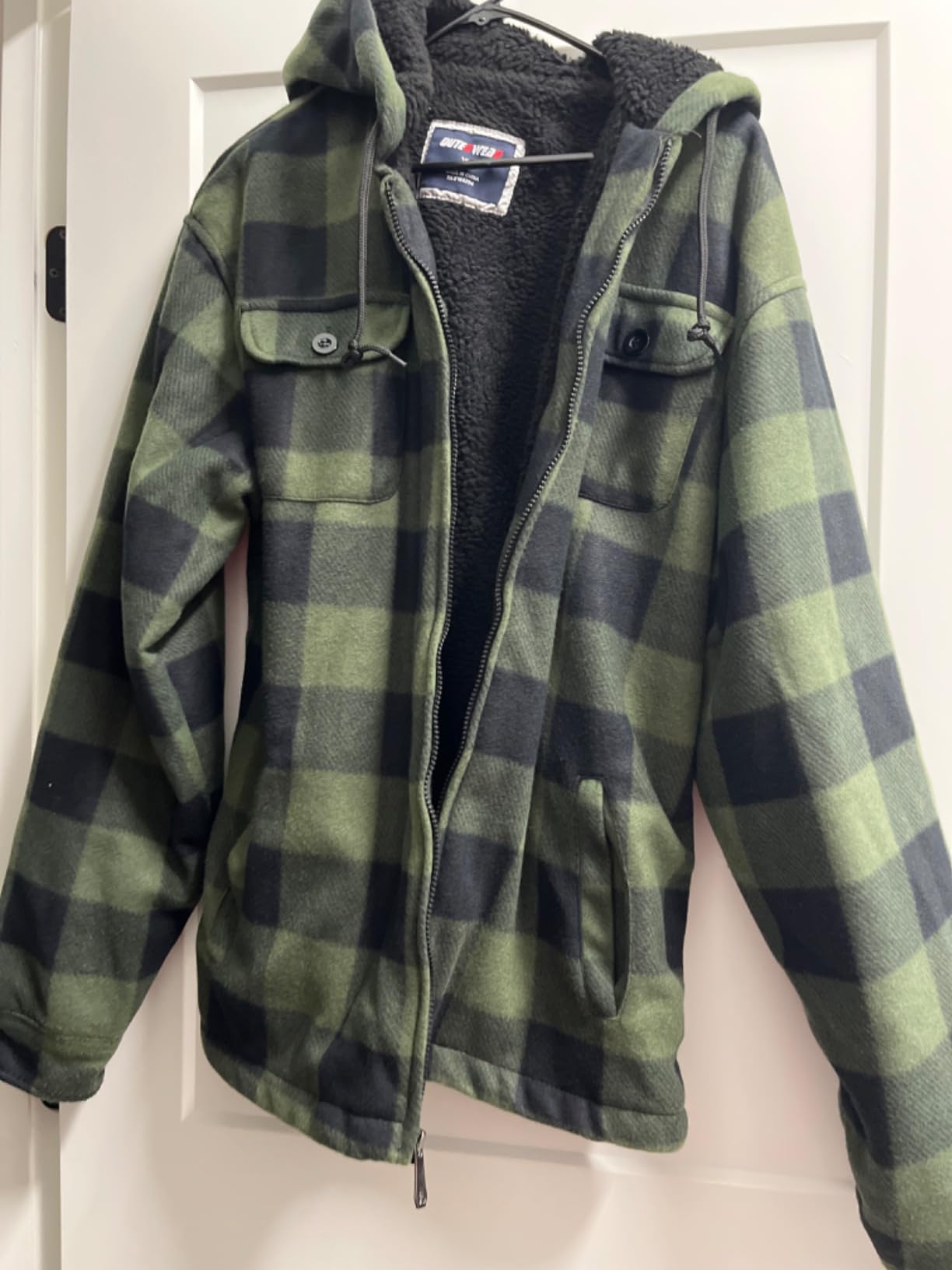 Facitisu Hoodies for Men Sherpa Lined Heavyweight Flannel Jackets Fleece Plaid Winter Warm Coats customer photo 2