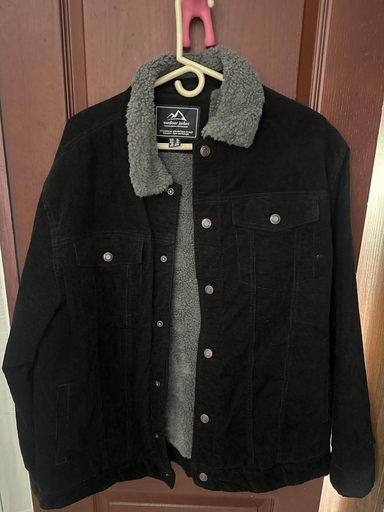 EKLENTSON Men's Corduroy Jackets Sherpa Lined Winter Coats Thermal Warm Fleece Jacket Casual Lapel Trucker Jackets customer photo 2