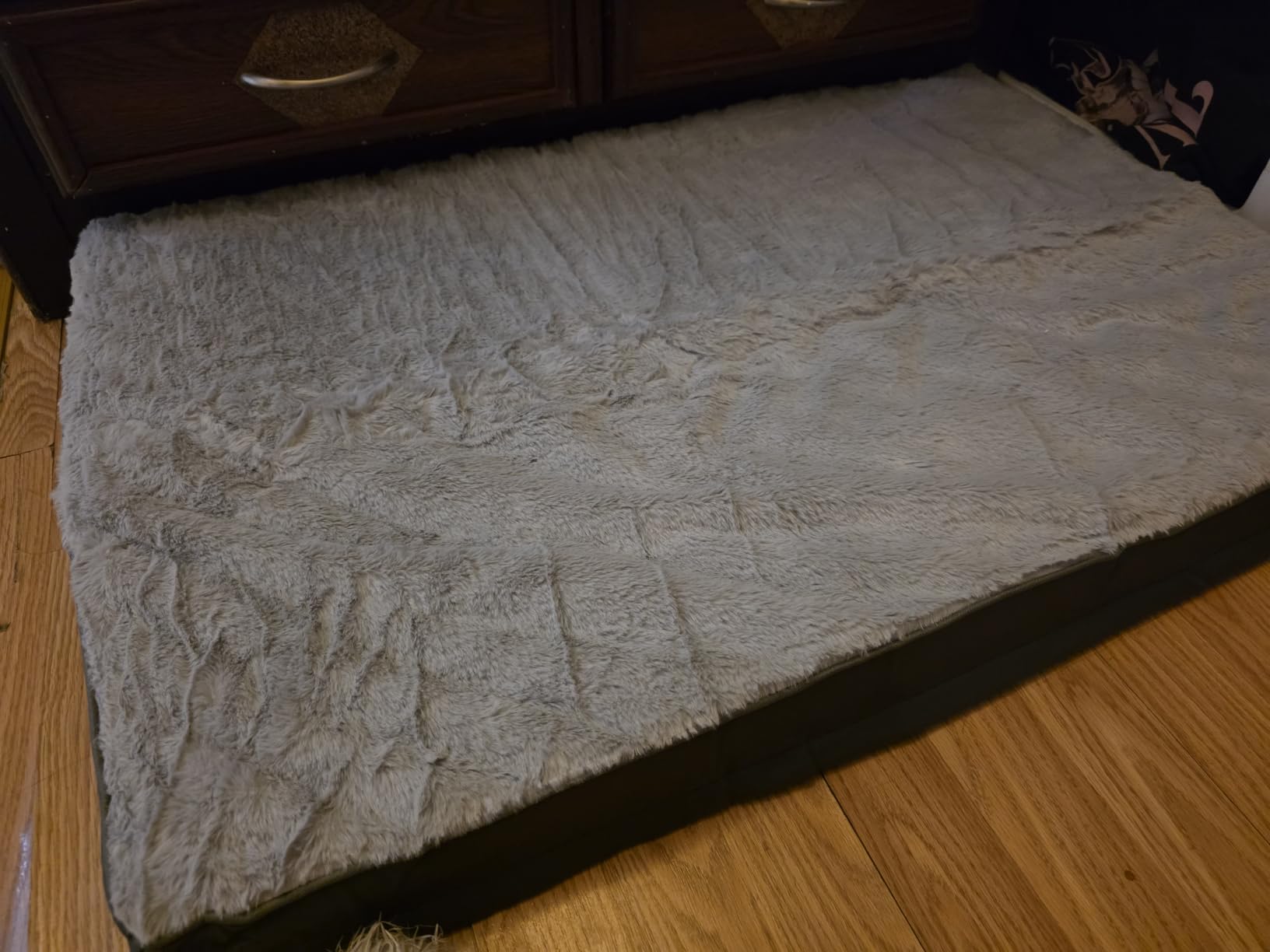 Sunheir Orthopedic Dog Bed for Large Dogs - Big Waterproof Dog Crate Bed with Removable Washable Cover, Egg Crate Foam Support, Anti-Slip Bottom, Deluxe Plush Pet Bed Mat (Grey) customer photo 2