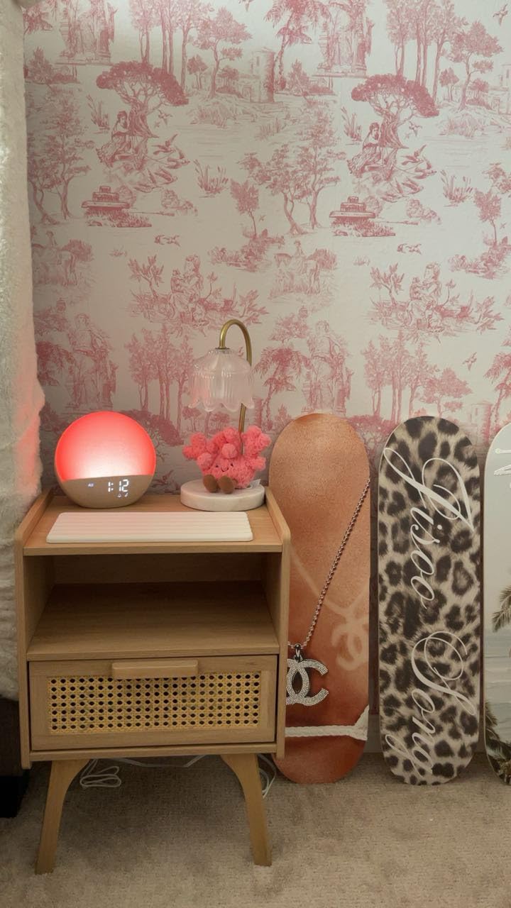 Lerliuo Rattan Nightstand, Boho Side Table with Drawer Open Shelf, Cane Accent Bedside End Table with Solid Wood Legs customer photo 1