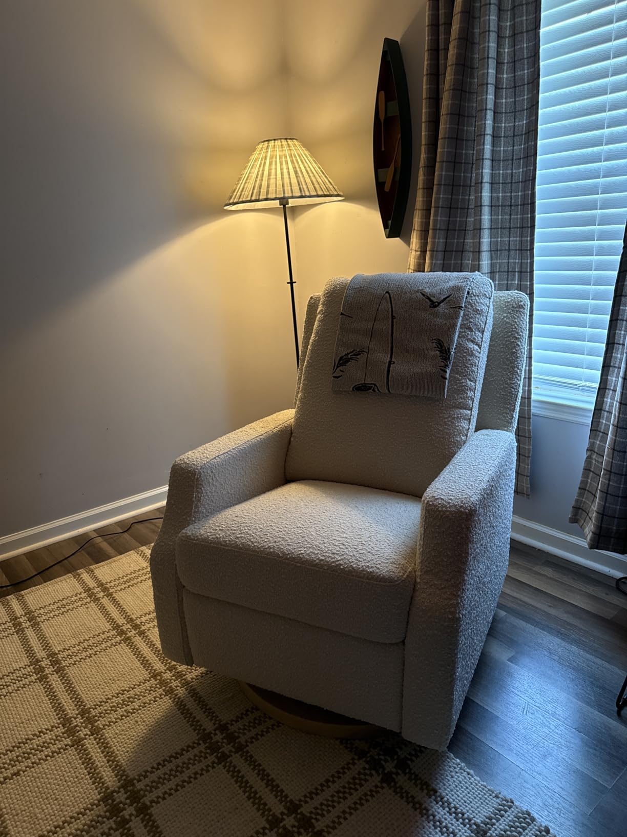 Namesake Crewe Nursery Glider Recliner w/ 360° Swivel, Ivory | GREENGUARD Certified Glider Rocking Chair for Nursery & Living Room - Manual Recline & Swivel Glide customer photo 2