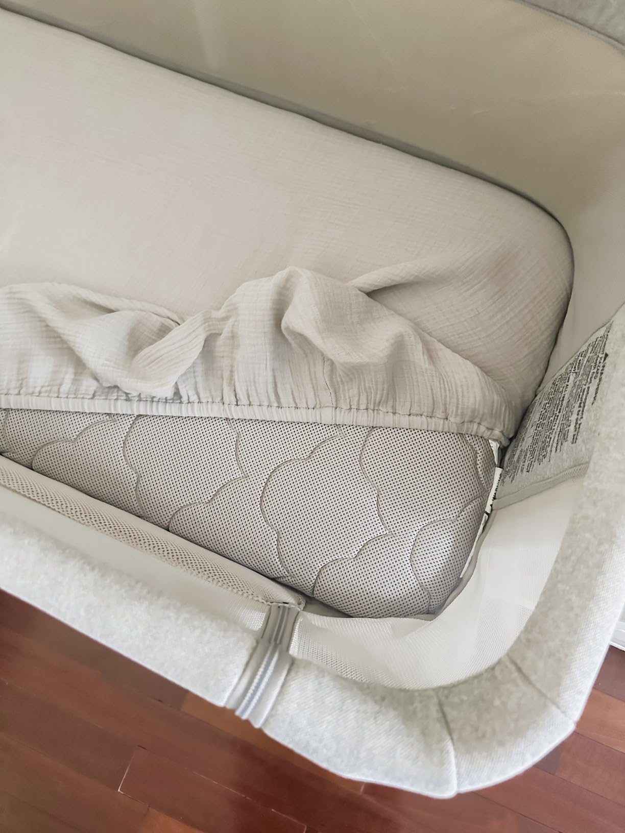 Newton Baby Bassinet & Bedside Sleeper with Mattress & Sheet - Ultra-Breathable & Completely Washable, Removable Dual-Layer Cover | Wood Frame | Adjustable Height & Infant Access Opening customer photo 1