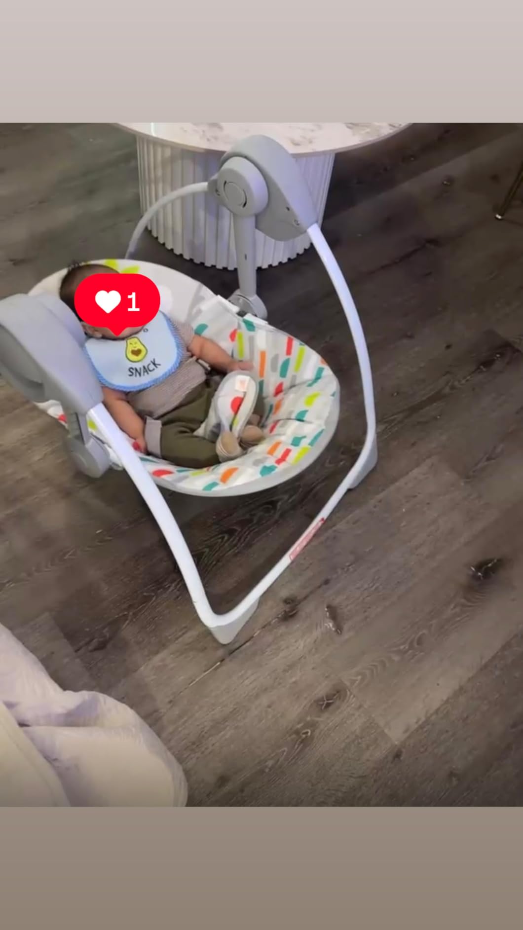 Bright Starts Playful Paradise Portable Compact Automatic Baby Swing with Music, Unisex, Newborn + customer photo 2