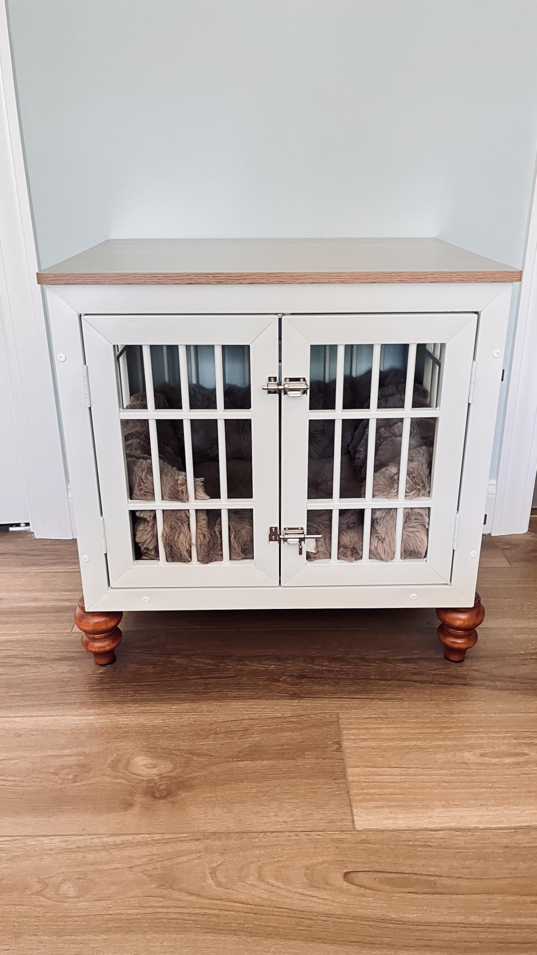 rehomerance 42 Inch Heavy Duty Dog Crate Furniture for Large and Medium Dogs, Decorative Pet House End Table, Wooden Cage Kennel Furniture Indoor, Rustic Brown customer photo 2