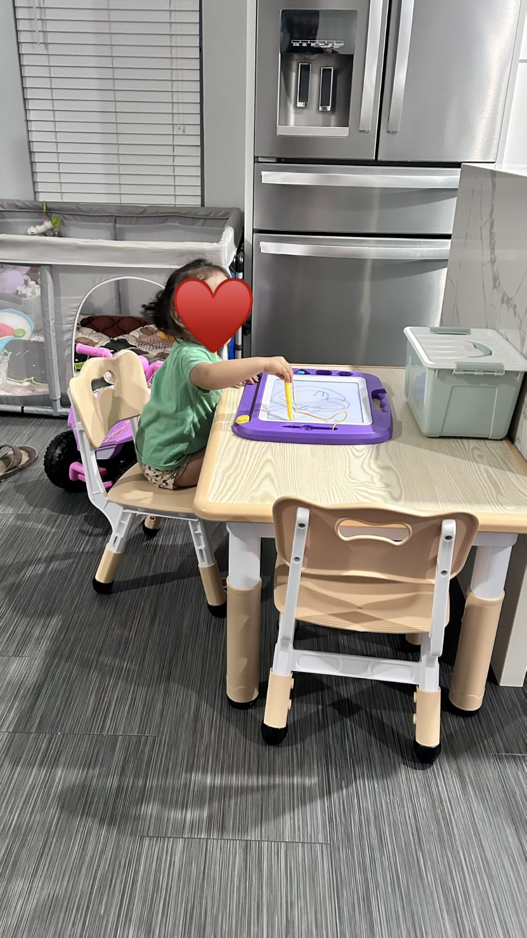 Brelley Adjustable Toddler Table and Chair Set, 31.5