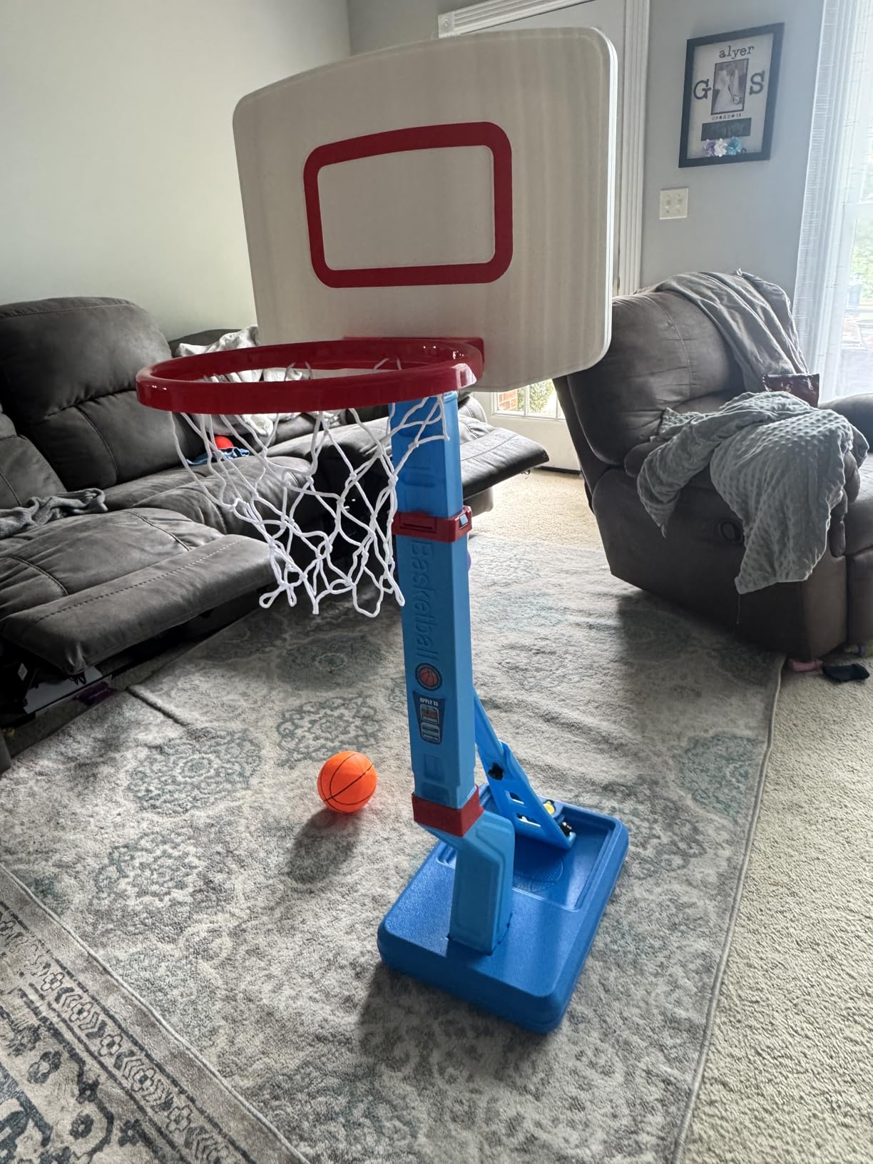 Toddler Basketball Hoop Indoor Mini Adjustable Basketball Goal with Ball Pump Outdoor Toys Backyard Game Outside Pool Basketball Toys for 3 4 Year Old Boy Girl Kid Toy Age 4-8 Birthday Gift customer photo 2