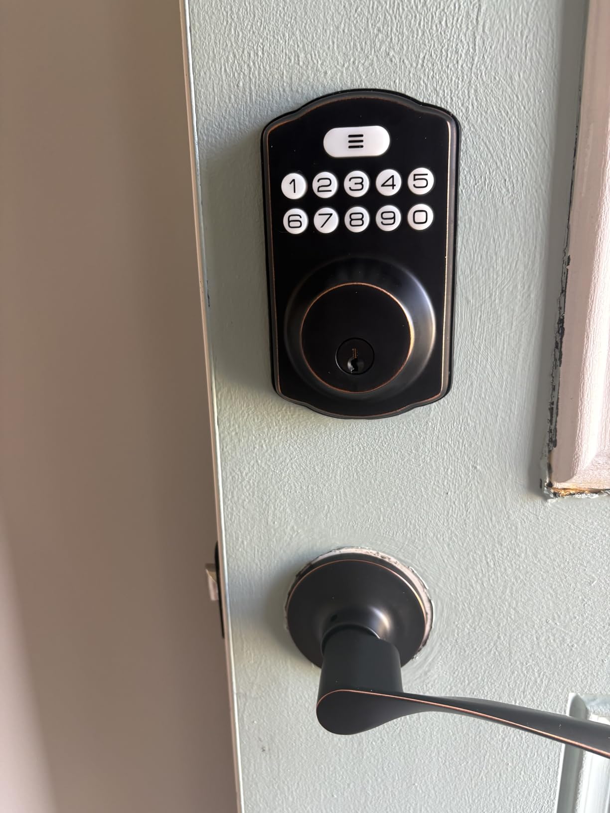 Veise KS01B Keypad Door Lock with 2 Lever Handles Set, Oil Rubbed Bronze - 20 Codes, Auto Lock, IP54 Waterproof customer photo 2