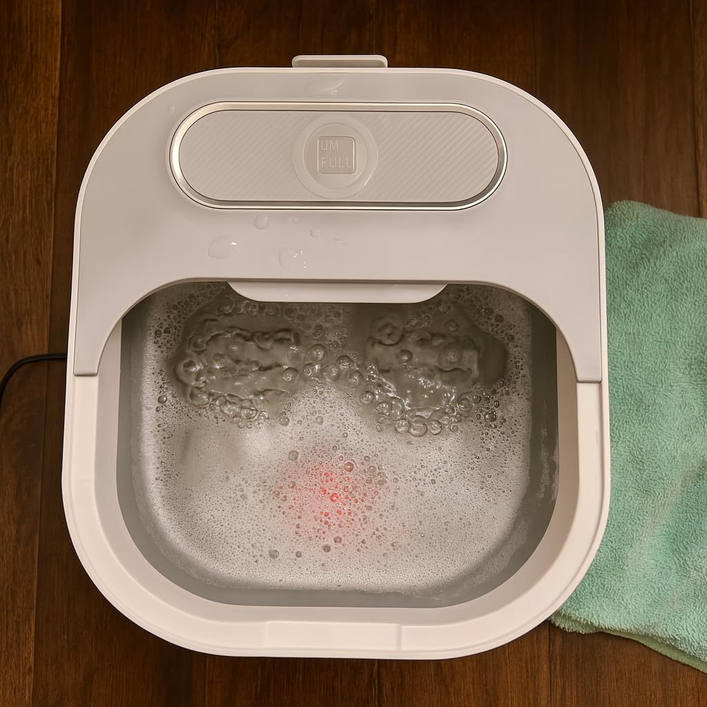 UNIFULL Collapsible Foot Spa Bath with Heat and Remote Control, Temperature Control, Shiatsu Rollers, Bubble Jets, Foot Pedicure Kit for Comfortable Spa Foot Bath customer photo 2