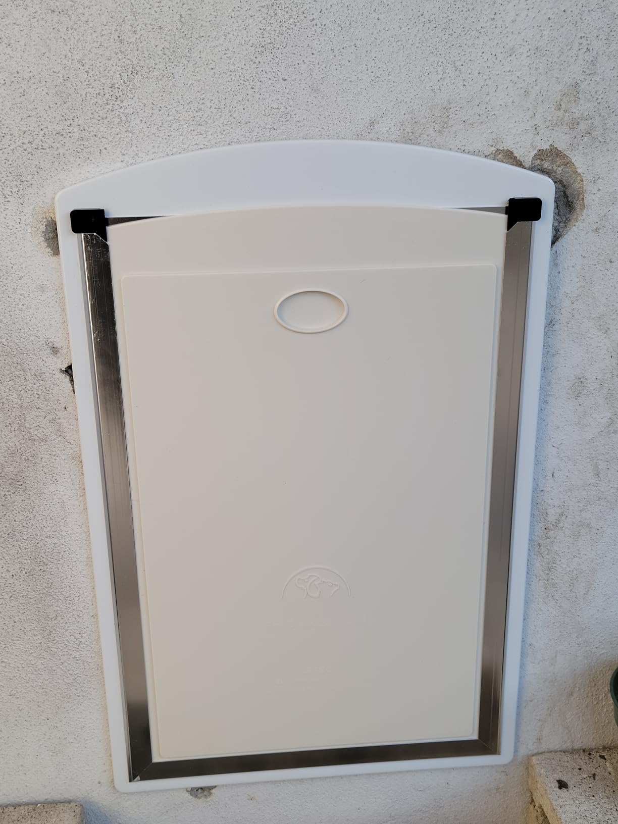 Medium Steel Doggy Door for Wall, Energy Efficient Pet Door | Telescoping Tunnel, Double Magnetic Flaps, 2 Sliding Lock Panels, Steel Frame, Easy to Install customer photo 1