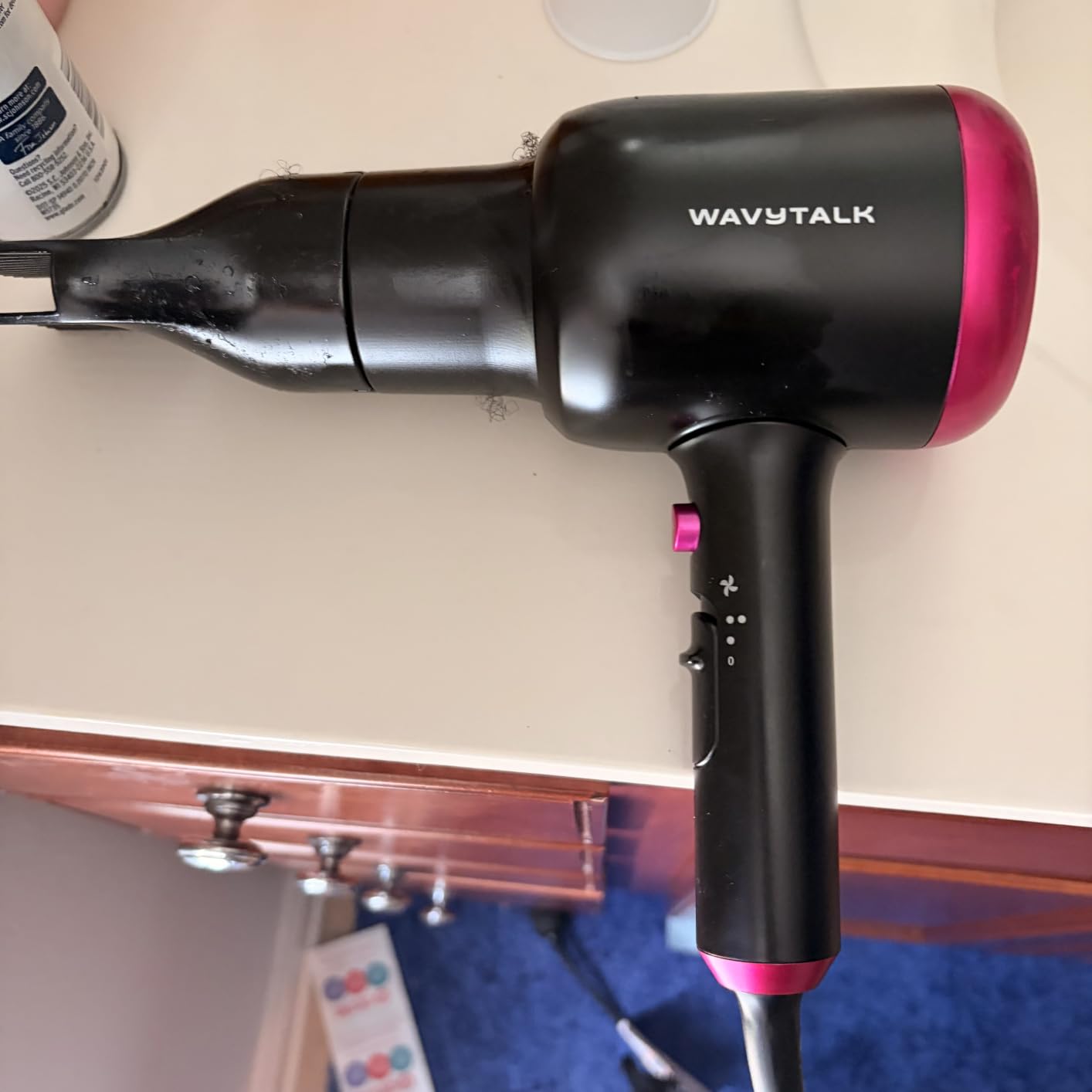 Wavytalk Hair Dryer with Diffuser, Blown Away Ionic Hair Dryer for Curly Hair with Comb, 1875W Fast Drying Blow Dryer with Ceramic Technology, 3 Attachments for All Hair Types, Light and Quiet, Black customer photo 2