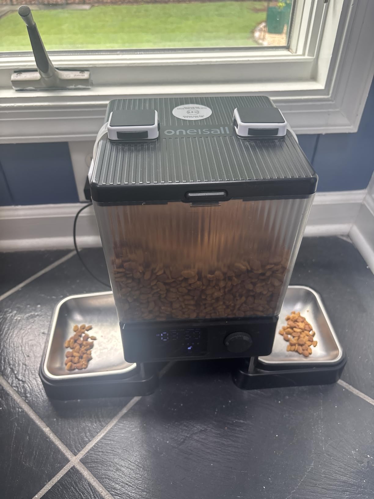 oneisall Automatic Cat Feeder for 2 Cats, 20 Cups/5L Automatic Cat Food Dispenser for Small Pets Indoor, Timed Cat Feeder for Dry Food customer photo 2