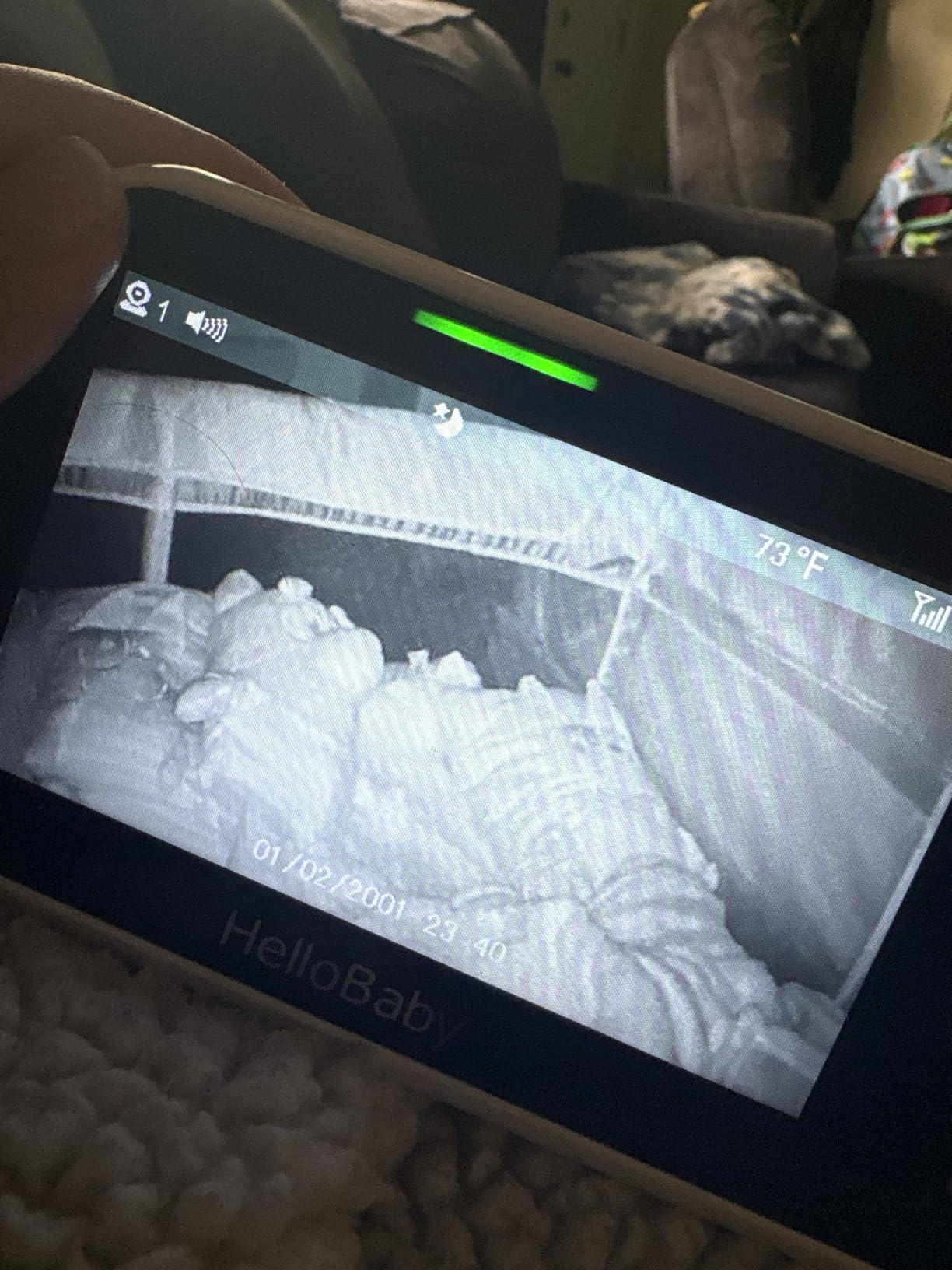 HelloBaby Upgrade 5'' Baby Monitor with 30-Hour Battery, 2 Cameras Pan-Tilt-Zoom, 1000ft Range Video Audio Baby Monitor No WiFi, VOX, Night Vision, 2-Way Talk, 8 Lullabies and Temperature customer photo 1