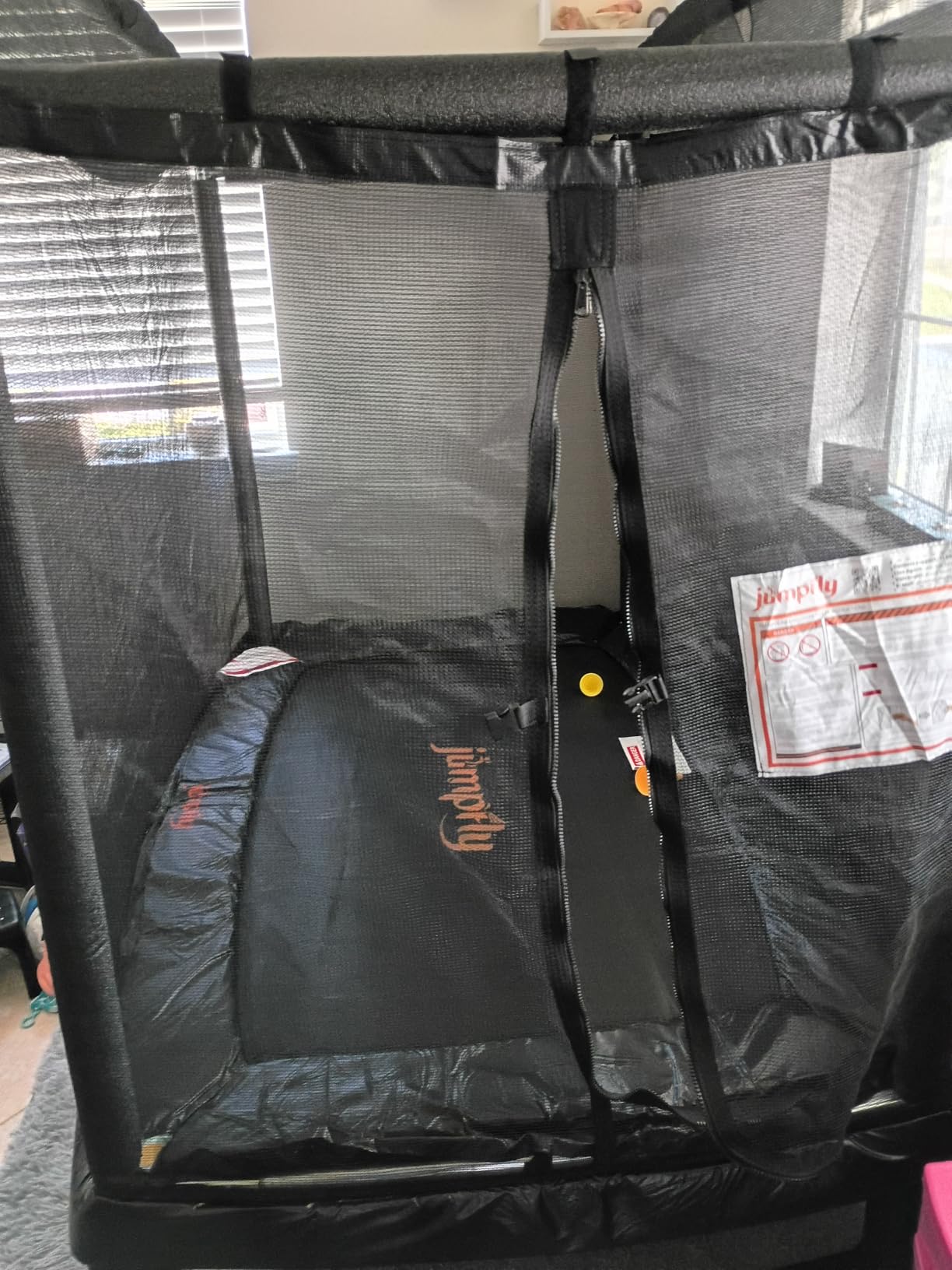 6FT Rectangle Trampoline for Kids, Toddler Trampoline with Swing & Basketball Hoop, Indoor & Outdoor Mini with Enclosure, ASTM Approved customer photo 1