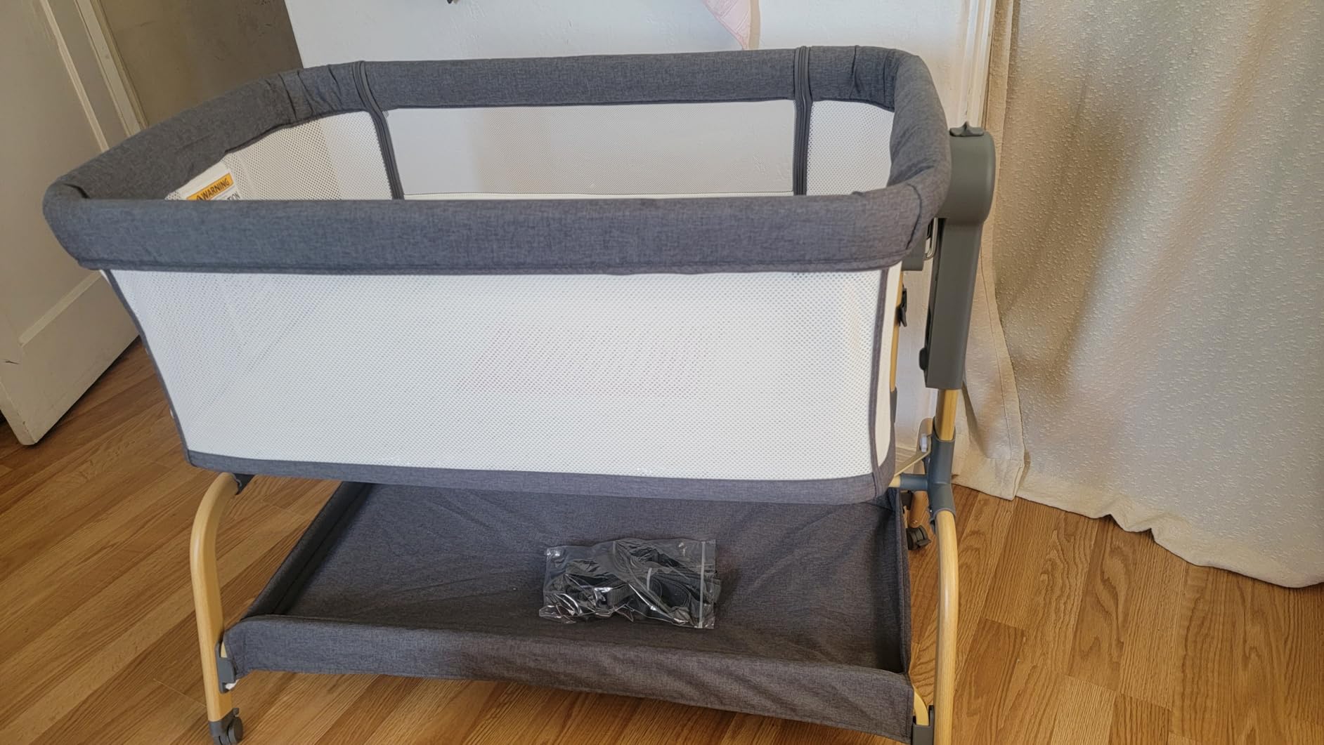 3 in 1 Baby Bassinet, Bedside Bassinet for Baby, Rocking Bassinet with Comfy Mattress and Wheels, 6 Height Adjustable Easy Folding Portable Bedside Crib for Newborn customer photo 1