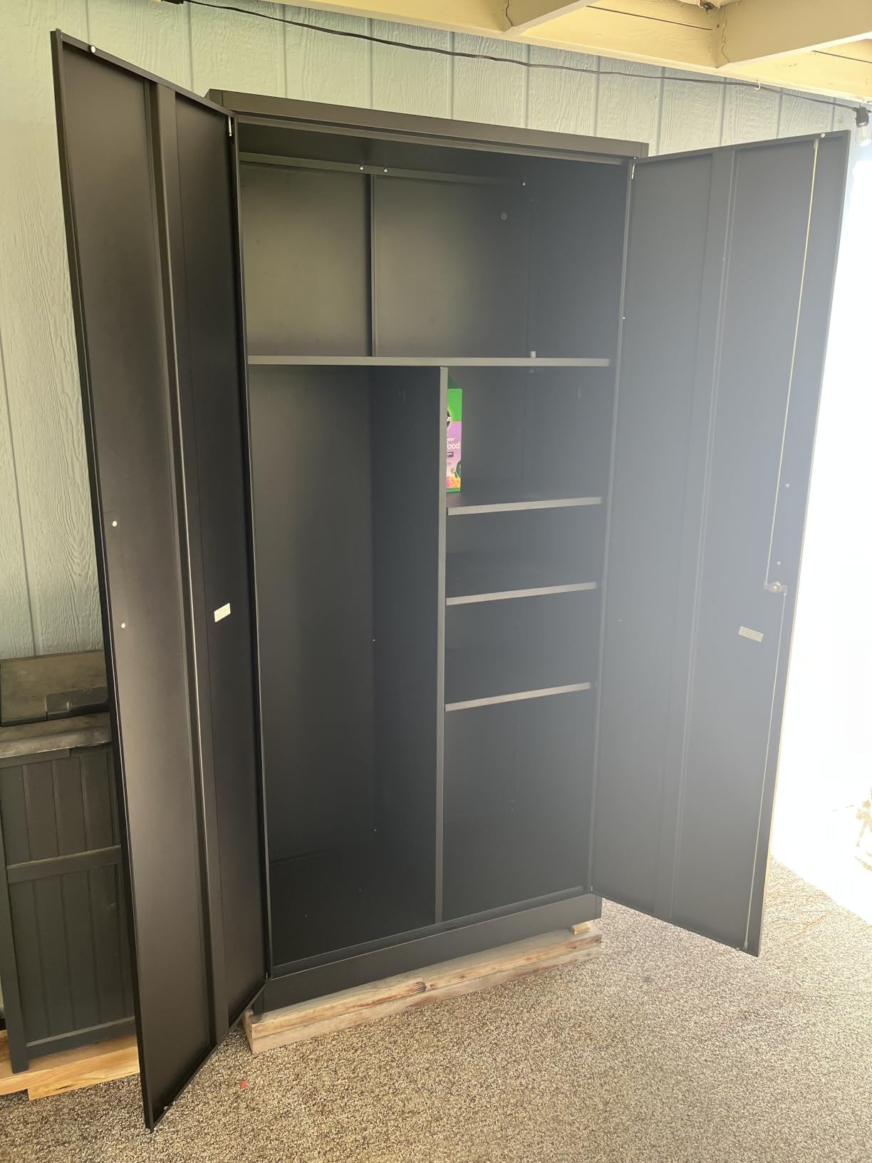 Wide & Deep Metal Storage Cabinet with 2 Doors and 5 Adjustable Shelves, 72x36x18 Garage Storage Cabinet, Tall Black Locking Metal Cabinets with Lock, Steel Locked Cabinets for Home, Office, Garage customer photo 1