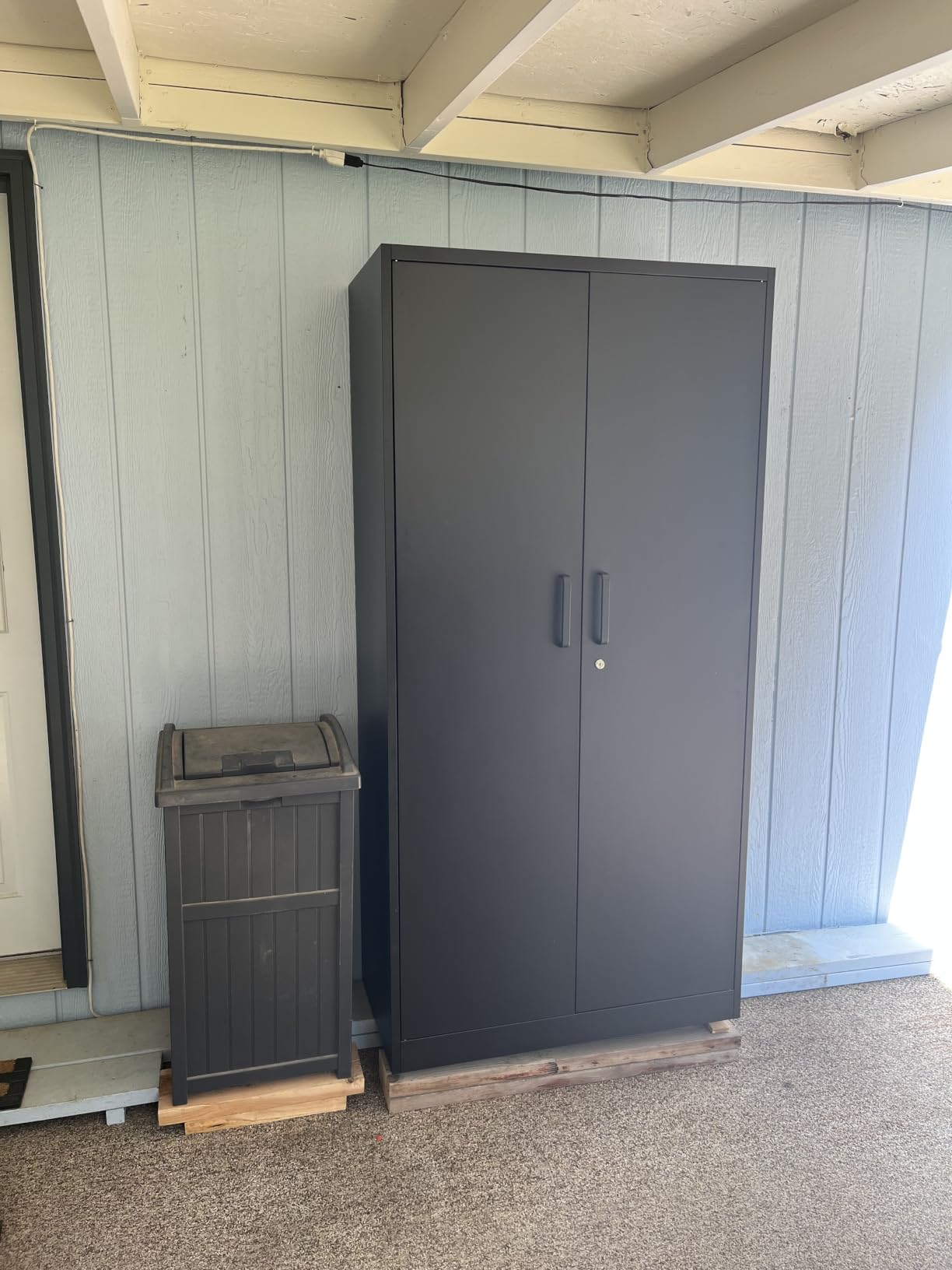 Wide & Deep Metal Storage Cabinet with 2 Doors and 5 Adjustable Shelves, 72x36x18 Garage Storage Cabinet, Tall Black Locking Metal Cabinets with Lock, Steel Locked Cabinets for Home, Office, Garage customer photo 2