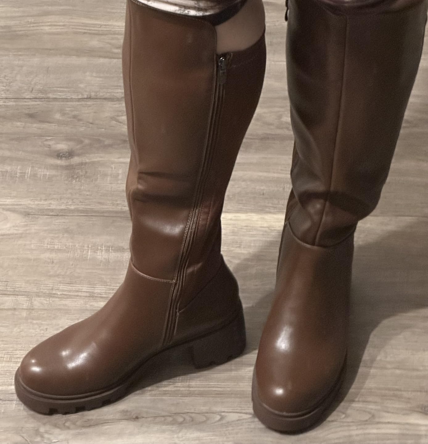 DREAM PAIRS Women's Knee High Boots, Comfortable Platform Round Toe Stretch Boots for Women customer photo 1