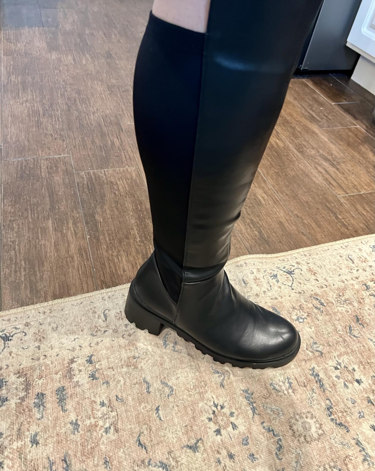 DREAM PAIRS Women's Knee High Boots, Comfortable Platform Round Toe Stretch Boots for Women customer photo 2