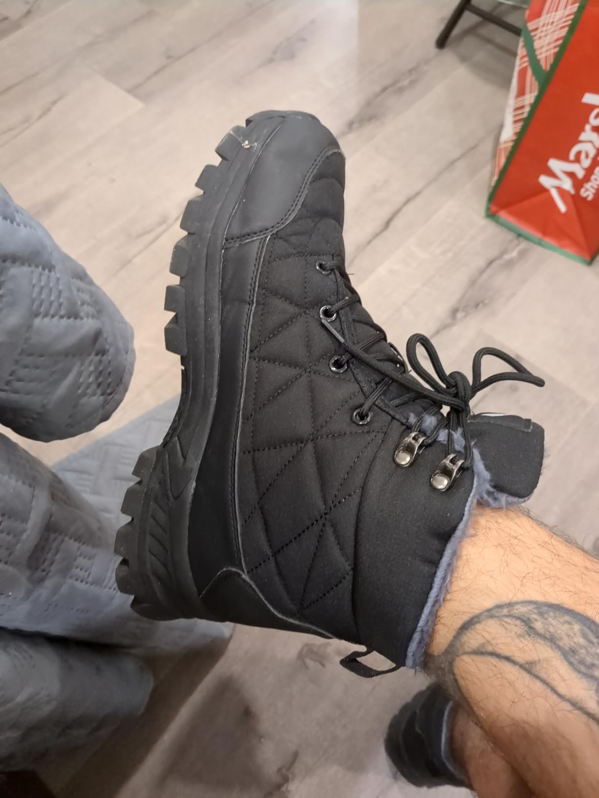 UPSOLO Men's Snow Winter Boots Lightweight Waterproof Fur Lined Anti-slip Cold Weather Shoes customer photo 1