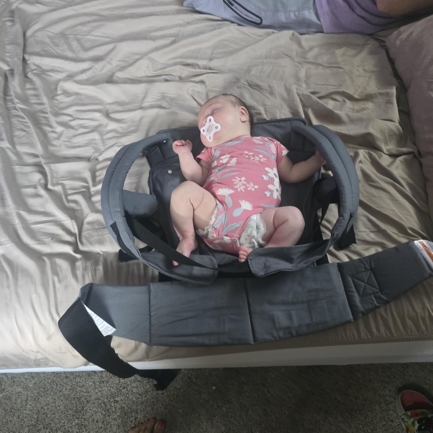 Momcozy PureHug Baby Carrier - Ergonomic, Cozy and Lightweight for 7-45 lbs, 100% Cotton, Black customer photo 1