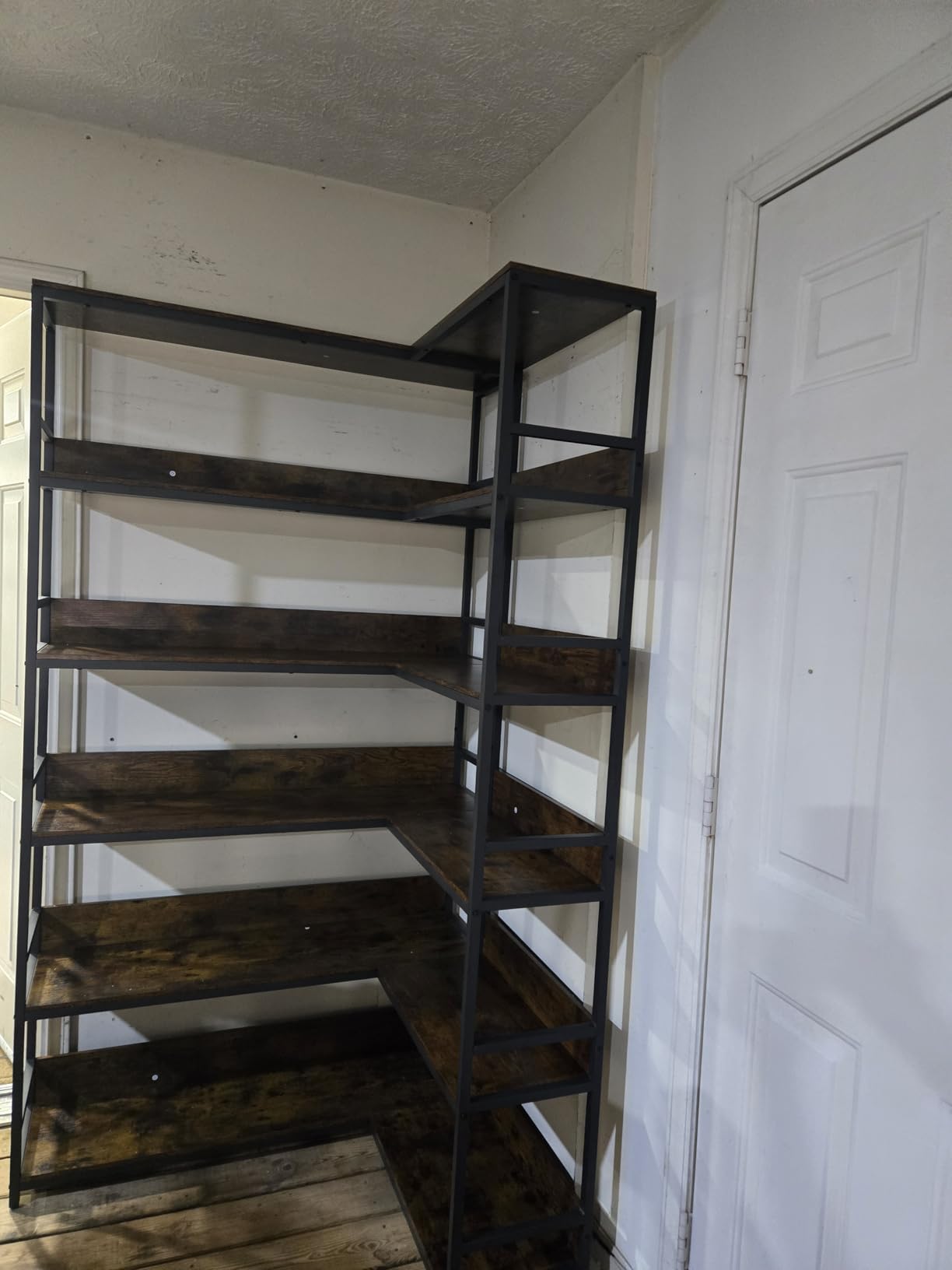 IRONCK Corner Bookshelf 6 Tiers, Industrial Corner Bookcase with Baffles Etagere, L Shaped Bookshelves with Metal Frame, Corner Shelf Storage Rack for Living Room Home Office customer photo 2