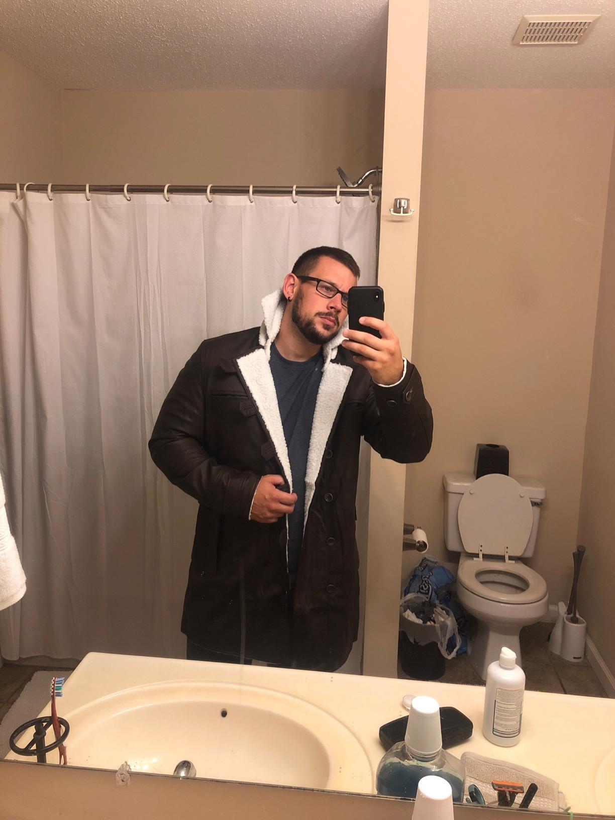 Blingsoul Real Lambskin Swedish Bomber Coat - Sherpa Lined Leather Jacket Fur Coats customer photo 1