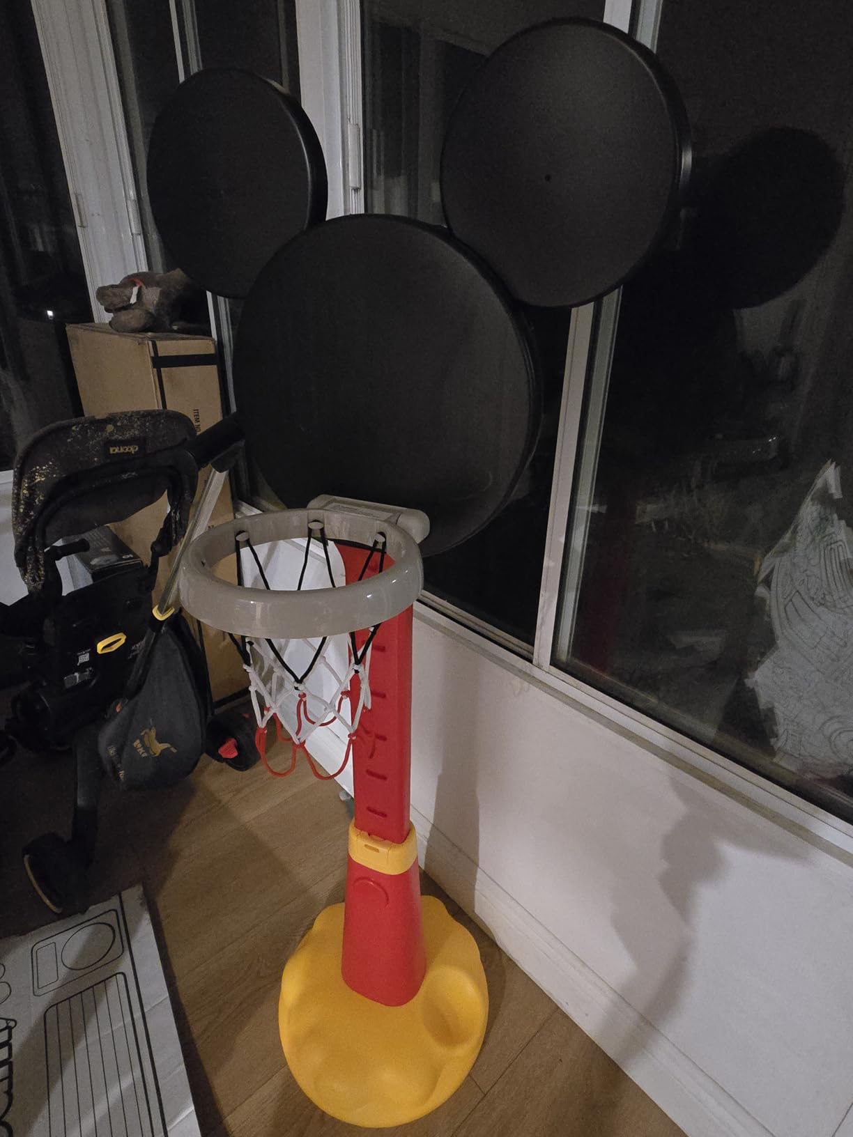Delta Children Disney Mickey Mouse Plastic Basketball Set - Includes Basketball Hoop, 1 Basketball and Ball Pump, Red/Black customer photo 1