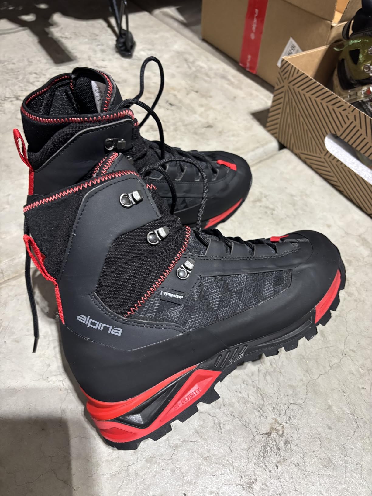 Alpina CARABINER Mountaineering Hiking Boot | 8 inch Waterproof Trekking & Climbing Shoes | Sympatex Breathable Membrane | VCP Variable Fit | Neoprene Collar | All Weather Grip from Vibram | Made in Europe customer photo 2