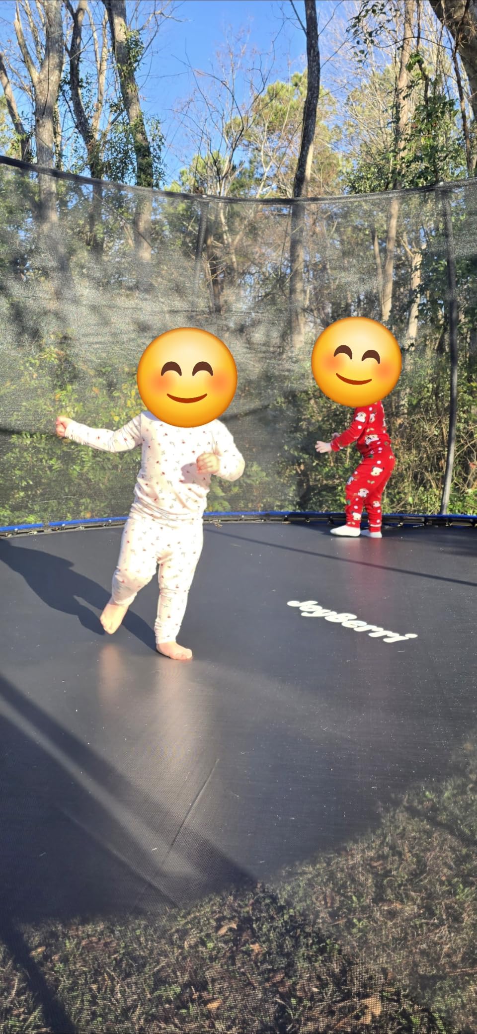 JoyBerri Outdoor Trampoline - with LED Lights, Net, Ladder, ASTM Certified, 450lb capacity, kids & adults, anti-rust steel customer photo 1
