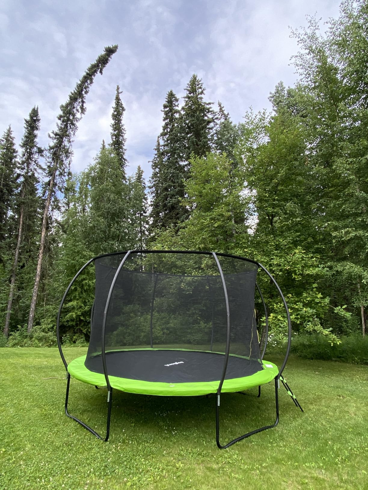 JoyBerri Outdoor Trampoline - with LED Lights, Net, Ladder, ASTM Certified, 450lb capacity, kids & adults, anti-rust steel customer photo 2