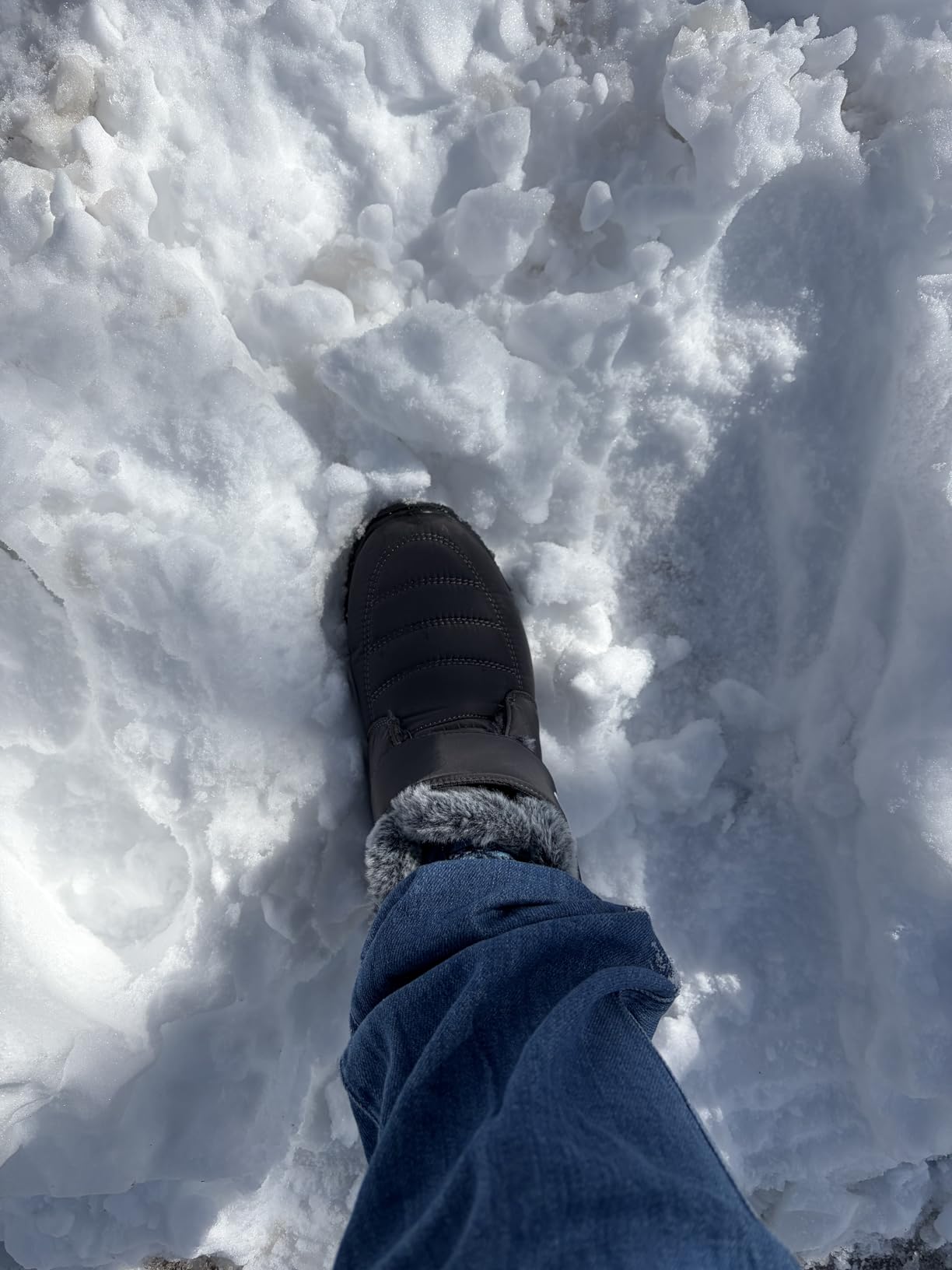 Reimferce Women Snow Boots Waterproof: Fur Lined Warm Winter Boots for Women- Comfortable Non Slip Outdoor Walking Booties customer photo 1