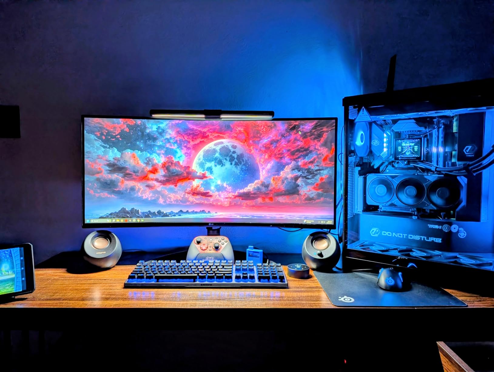 Quntis Monitor Light Bar with Remote, Eye-Care No Glare Computer Light Bar, Adjustable Brightness & Color Temperature, Space Saving Desk Lamp for Curved Flat Monitor Home Office Reading Gaming Study customer photo 1