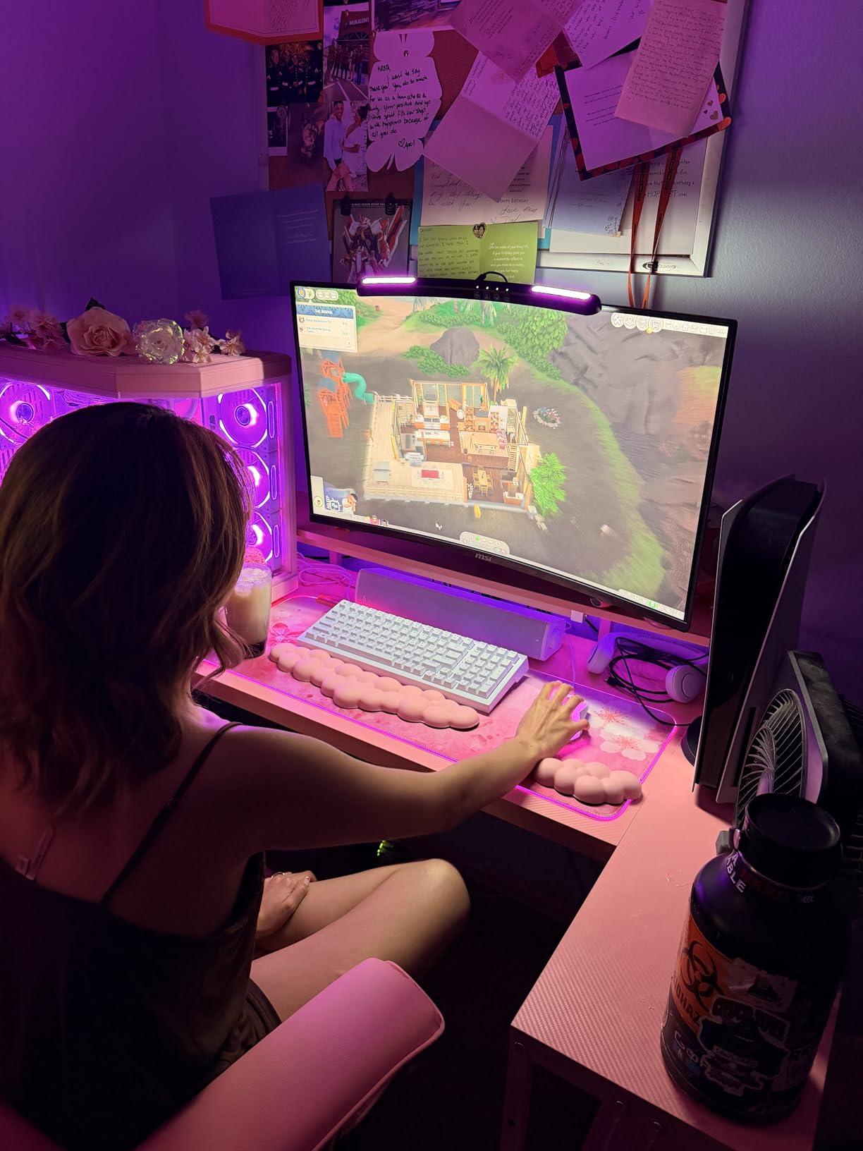 Monitor Light Bar Curved, RGB Backlight, Computer Screen Lamp, Eye Care Dual Light Mode with Touch Control Timed, Gaming Accessory, Radius of Curvature 1500 mm customer photo 1