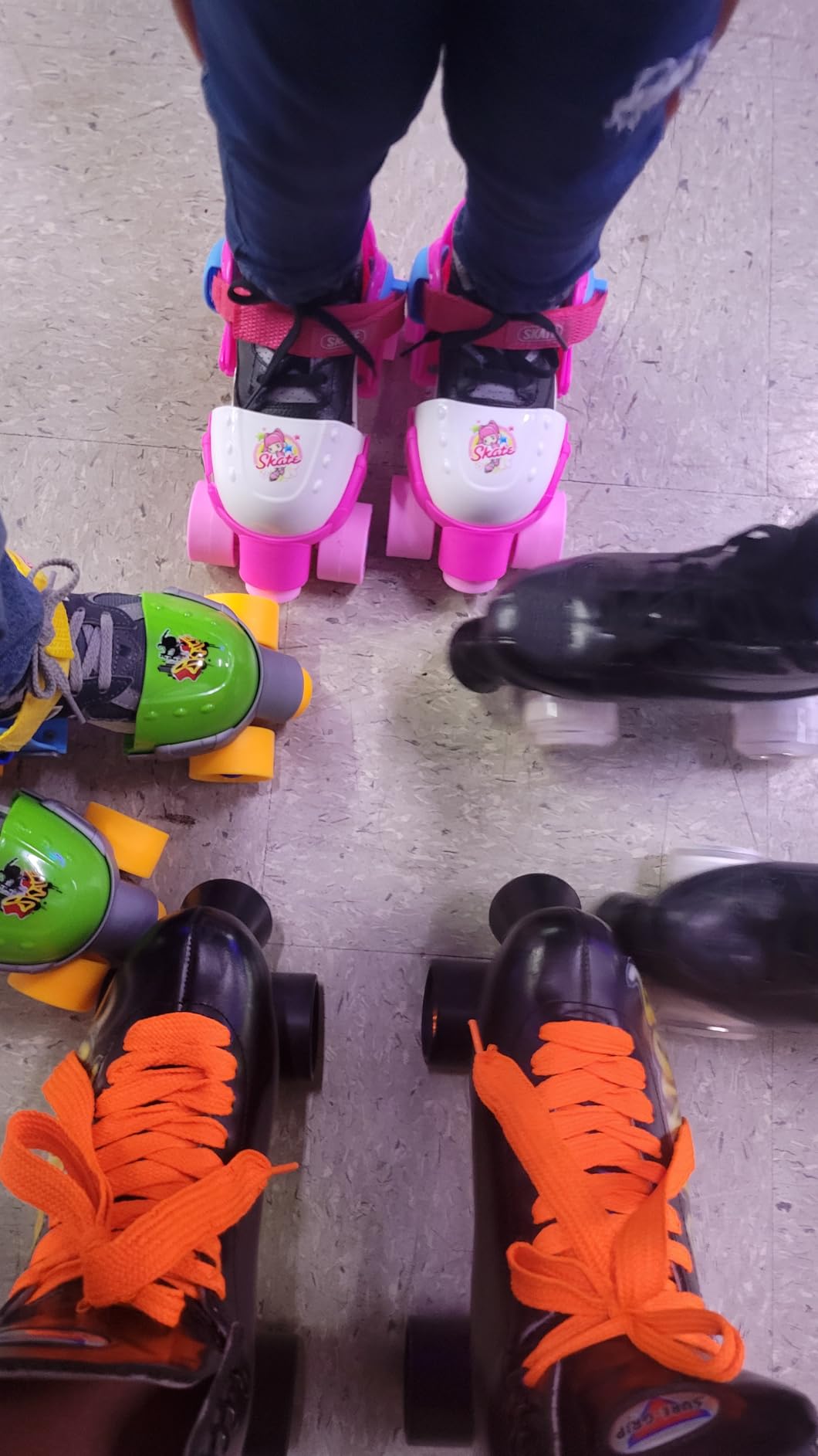 My First Skates - Adjustable Easy Training Inline Roller Skate, Quad-Style 4-Wheel Skates for Beginners, Kids, Toddlers, and Children customer photo 1