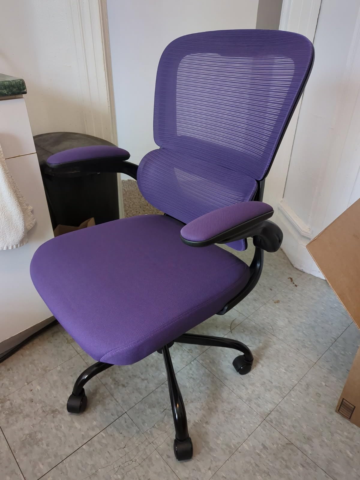 TRALT Office Chair - Ergonomic Desk Chair with Adjustable Lumbar Support, Mesh Computer Chair, Executive Chairs for Home Office Comfortable Lumbar Support (Black) customer photo 2