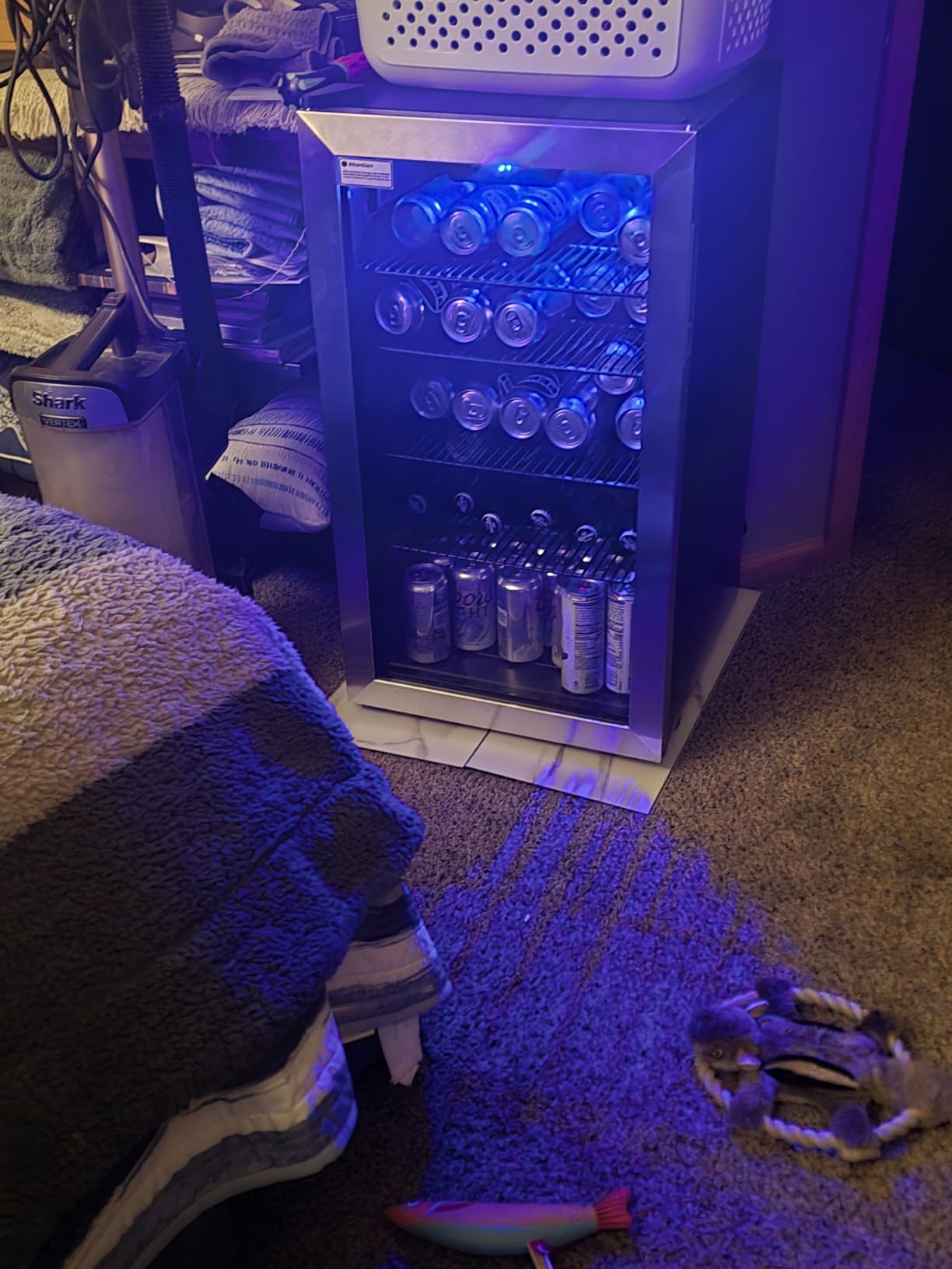 Feelfunn 3.2 Cu.Ft Mini Fridge with Glass Door - 126 Can Beverage Refrigerator Cooler for Drink Beer Wine Soda, Small Fridge for Bedroom Office Bar Dorm, 4 Adjustable Shelves, Black customer photo 1