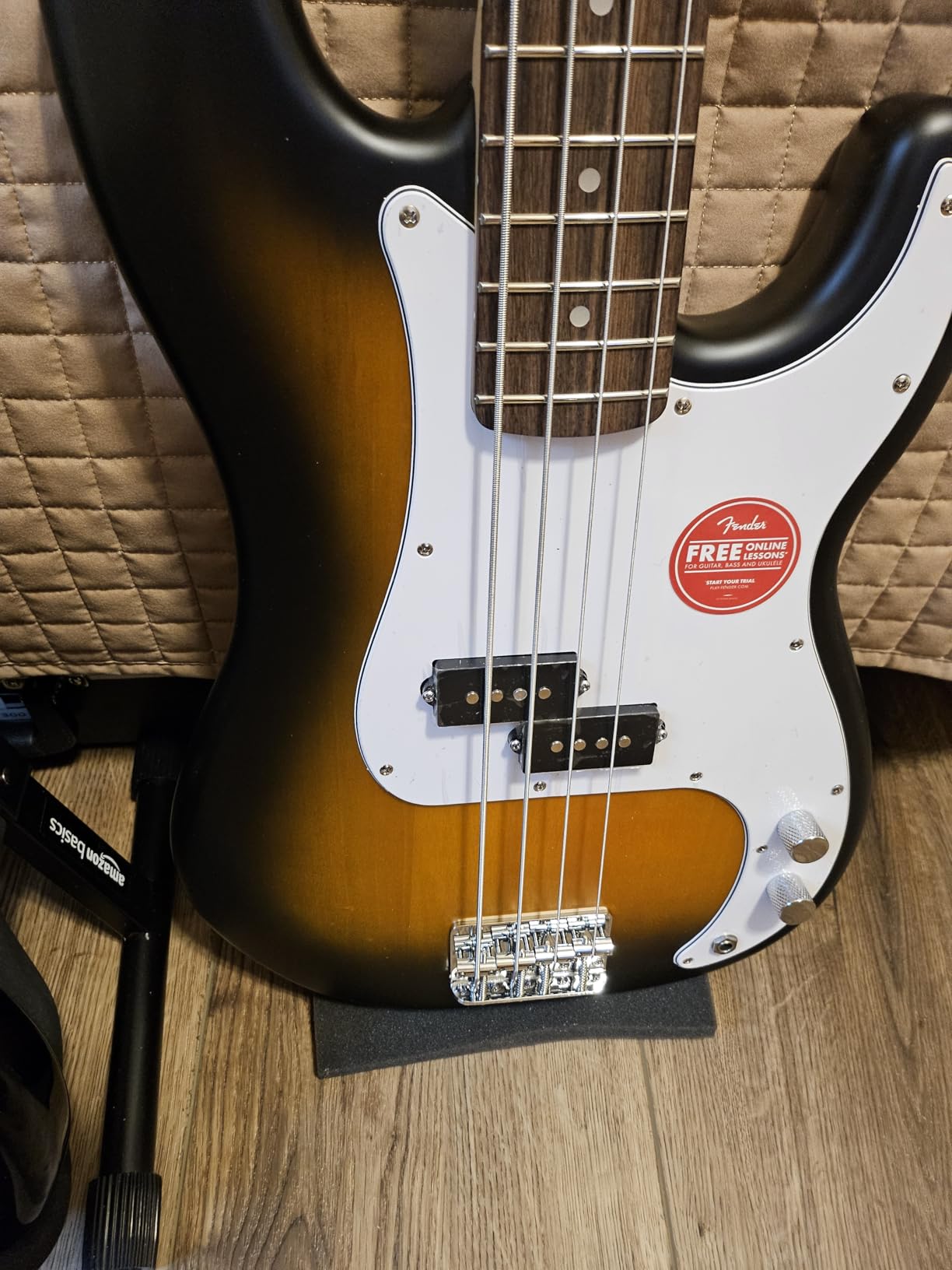 Squier Debut Series Beginner Precision Bass Guitar, Matte Black (4-String) customer photo 1