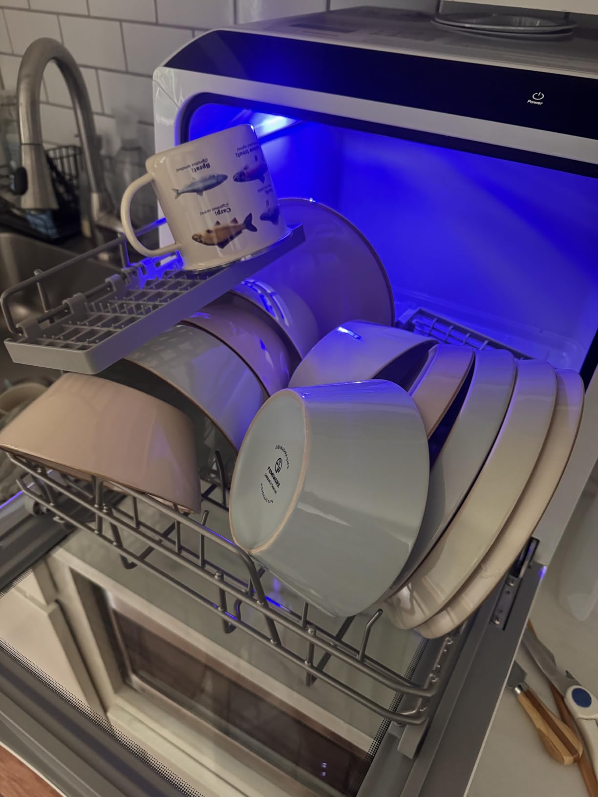 EUHOMY Countertop Dishwasher Portable, 6 Programs with 40 dB, No Hookup | 6 Programs (Normal, ECO, Quick, Baby Care/Strong, Fruit, Dry), Dual Spray Arms, 360° Coverage, for 30+ Items, 73h Ventilation customer photo 1