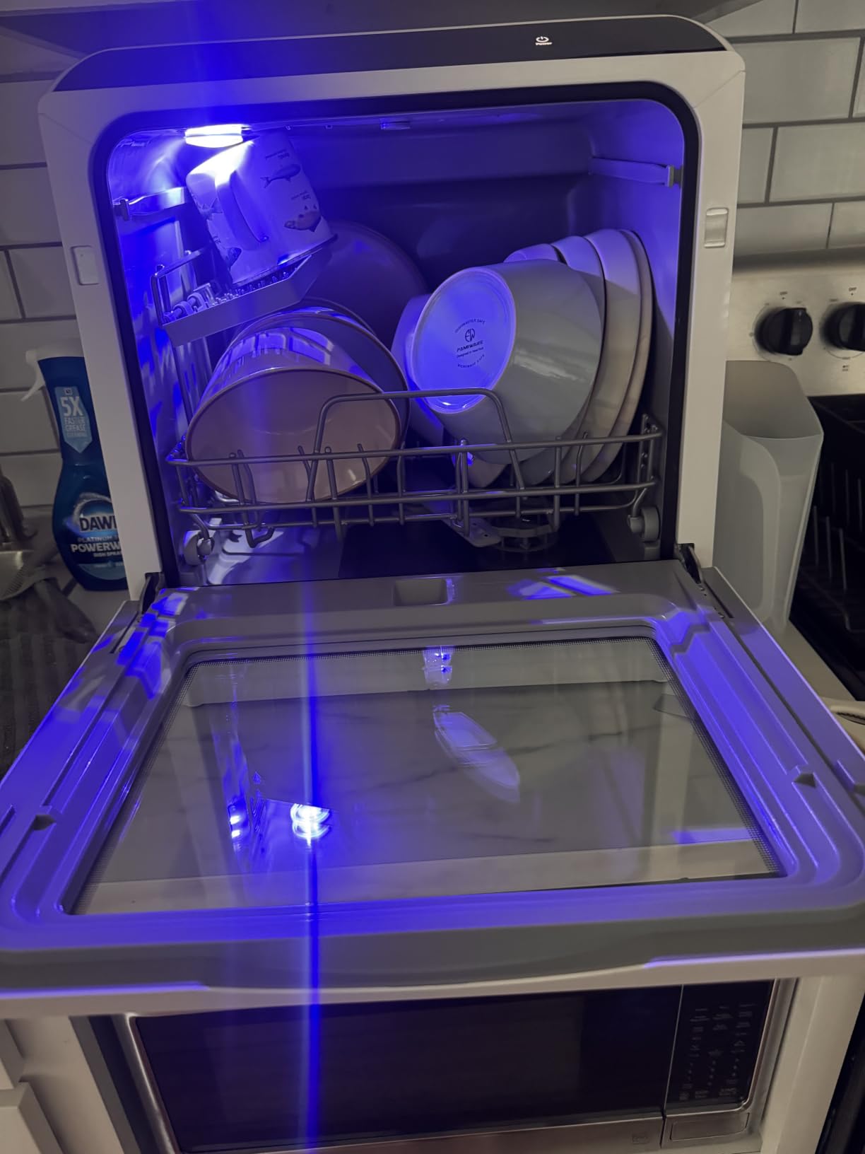 EUHOMY Countertop Dishwasher Portable, 6 Programs with 40 dB, No Hookup | 6 Programs (Normal, ECO, Quick, Baby Care/Strong, Fruit, Dry), Dual Spray Arms, 360° Coverage, for 30+ Items, 73h Ventilation customer photo 2