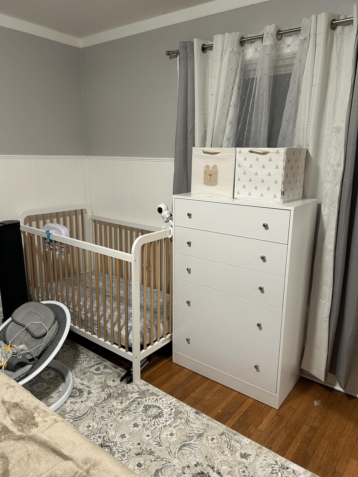 Storkcraft Pasadena 3-in-1 Convertible Crib - GREENGUARD Gold Certified, 100% Solid Wood, Fits Standard Crib Mattress, Converts to Toddler Bed and Daybed, 4 Mattress Heights (Driftwood) customer photo 2