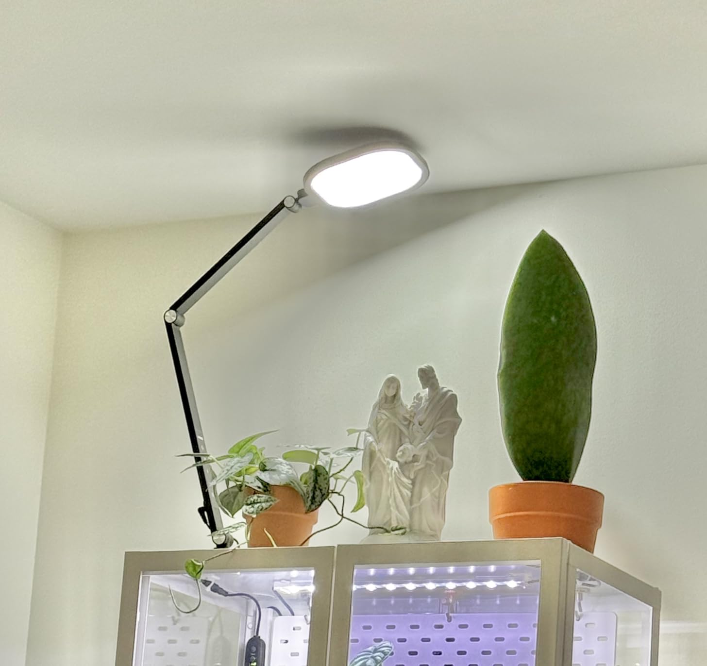 LitONES LED Desk Lamp for Home Office, Professional Eye-Caring Diffused Desk Light, 3 Color 10 Brightness Computer Light, Dimmable Office Lamp with Memory & Timer Func, Metal Swing Arm Table Lamp customer photo 1