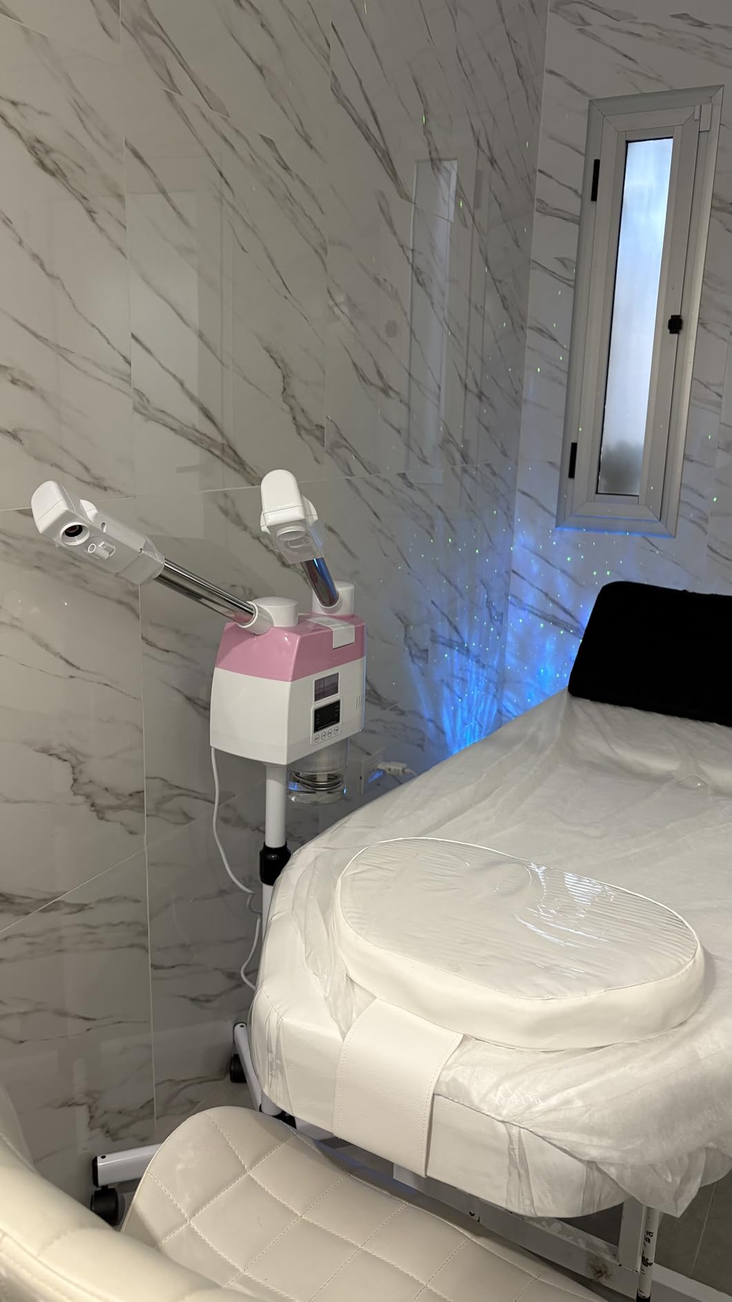 Professional Facial Steamer, 3 in 1 Facial Steamer with 5X Magnifying Lamp Hot & Cool Mist, Esthetician Steamer on Wheels, Stand Face Steamer with Time Setting for Home Salon Spa customer photo 1